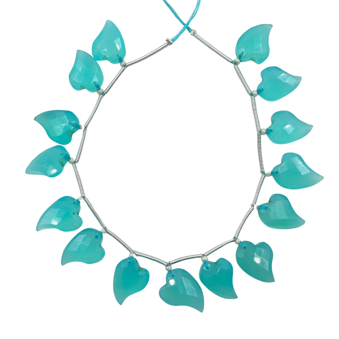 Quality 100% Natural Aqua Chalcedony Faceted Heart Shape Gemstone Beads , Aqua Chalcedony Gemstone Heart shape Beads ,Jewelry making BBI1040