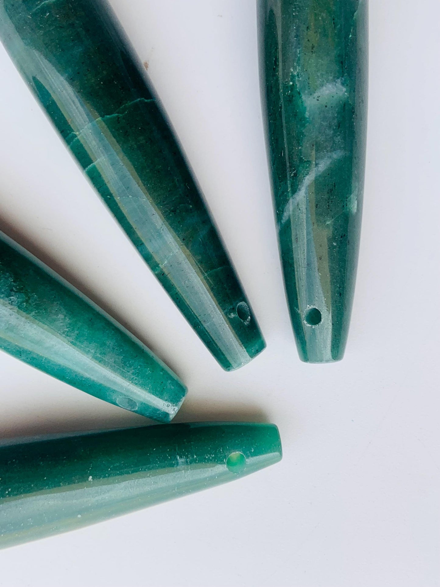 Natural Green jasper Smooth Long teardrop Gemstone Size 15x60mm Side drill teardrop for wedding jewelry Earring Making gemstone gift for her