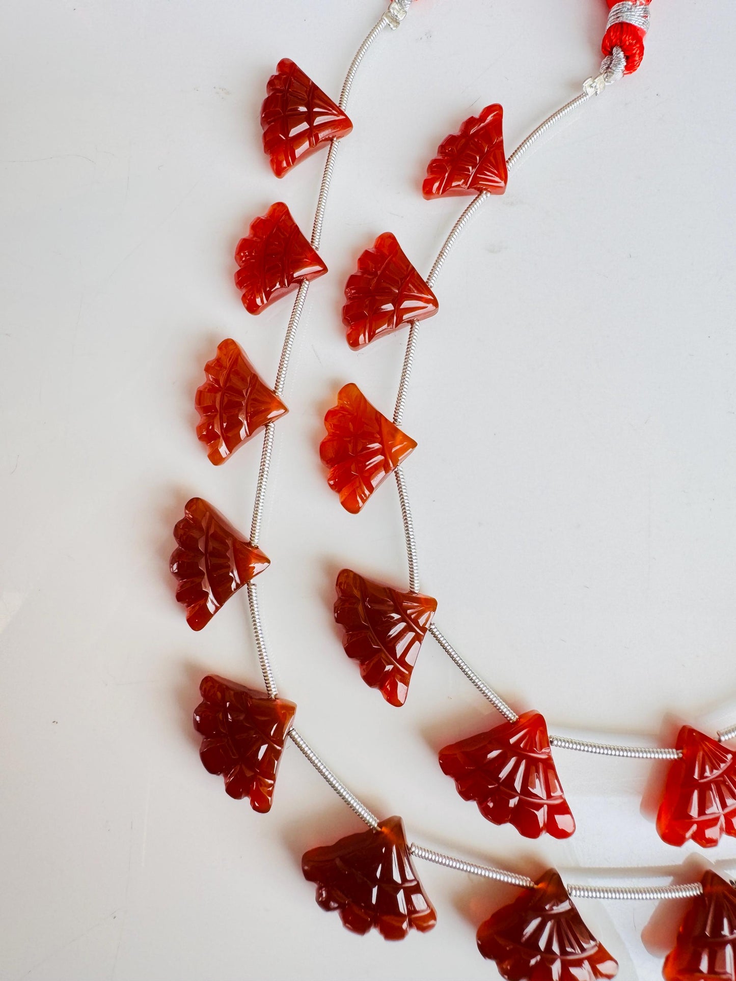 10 pcs Carnelian Triplet Tree Shape Briolette Beads 13x16x5mm for Jewelry Making