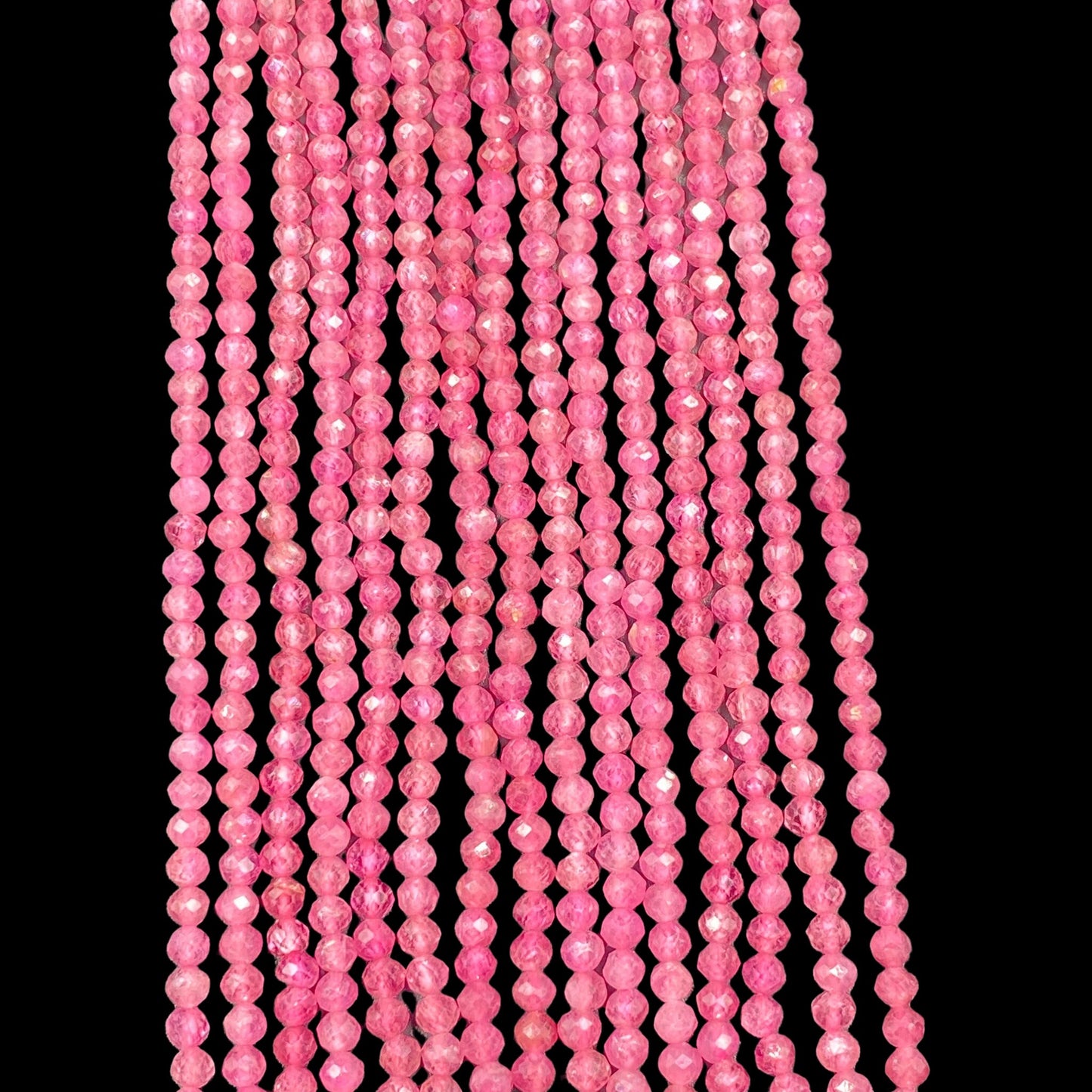 Natural Pink Tourmaline 3.5mm Faceted Round Beads