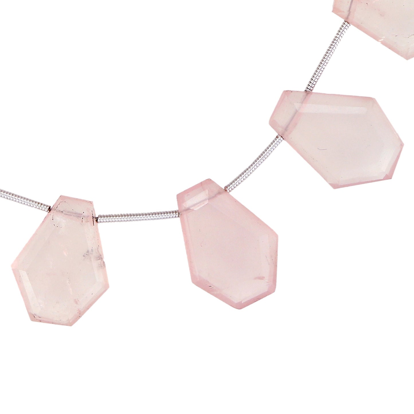 10 pcs Natural Rose Quartz Coffin shape Gemstone Briolette Side Drill Beads | Beads For Jewelry | Wholesale Gemstone beads BBI913