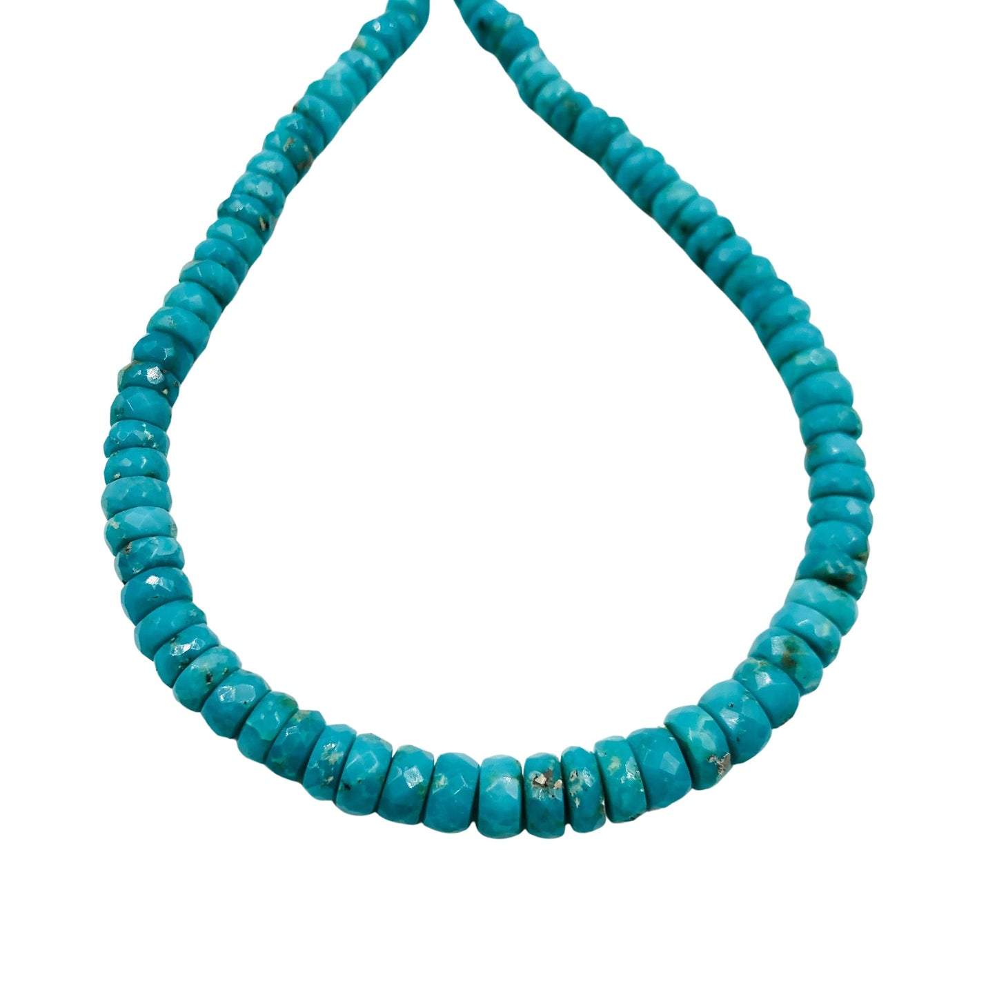Natural Arizona Turquoise Faceted Rondelle Beads , Arizona Turquoise Gemstone Beads , Turquoise Rondelle Beads For Jewelry , SKU - BBI1347
