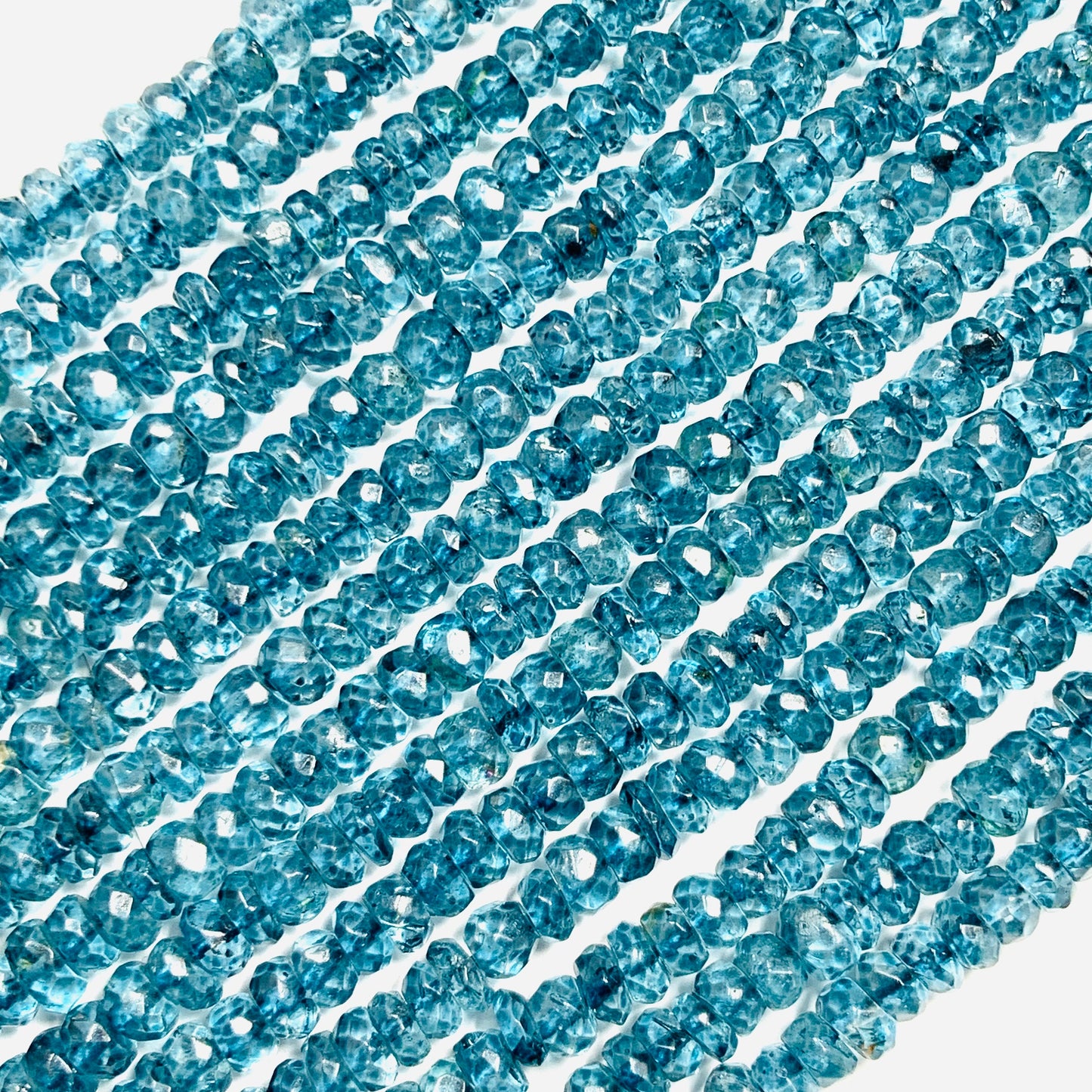 Crystal Blue Coated Faceted Roundel Beads Chinese crystal , Faceted Gemstone Rondelle Beads, Full Strand 13 Inch, Size 3mm