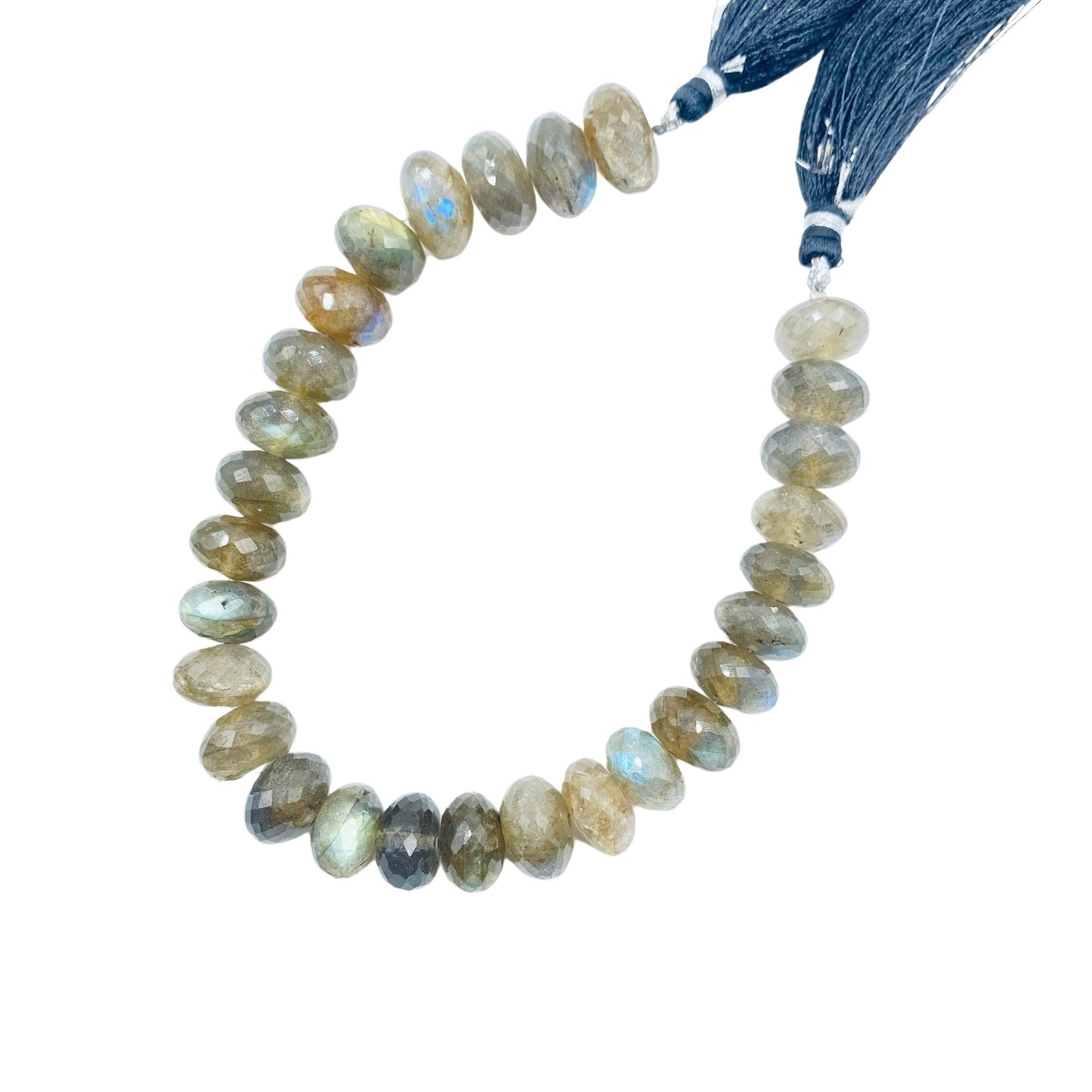AAA Blue Flash Labradorite Rondelle Beads, Faceted Gemstone Strand 8 Inch