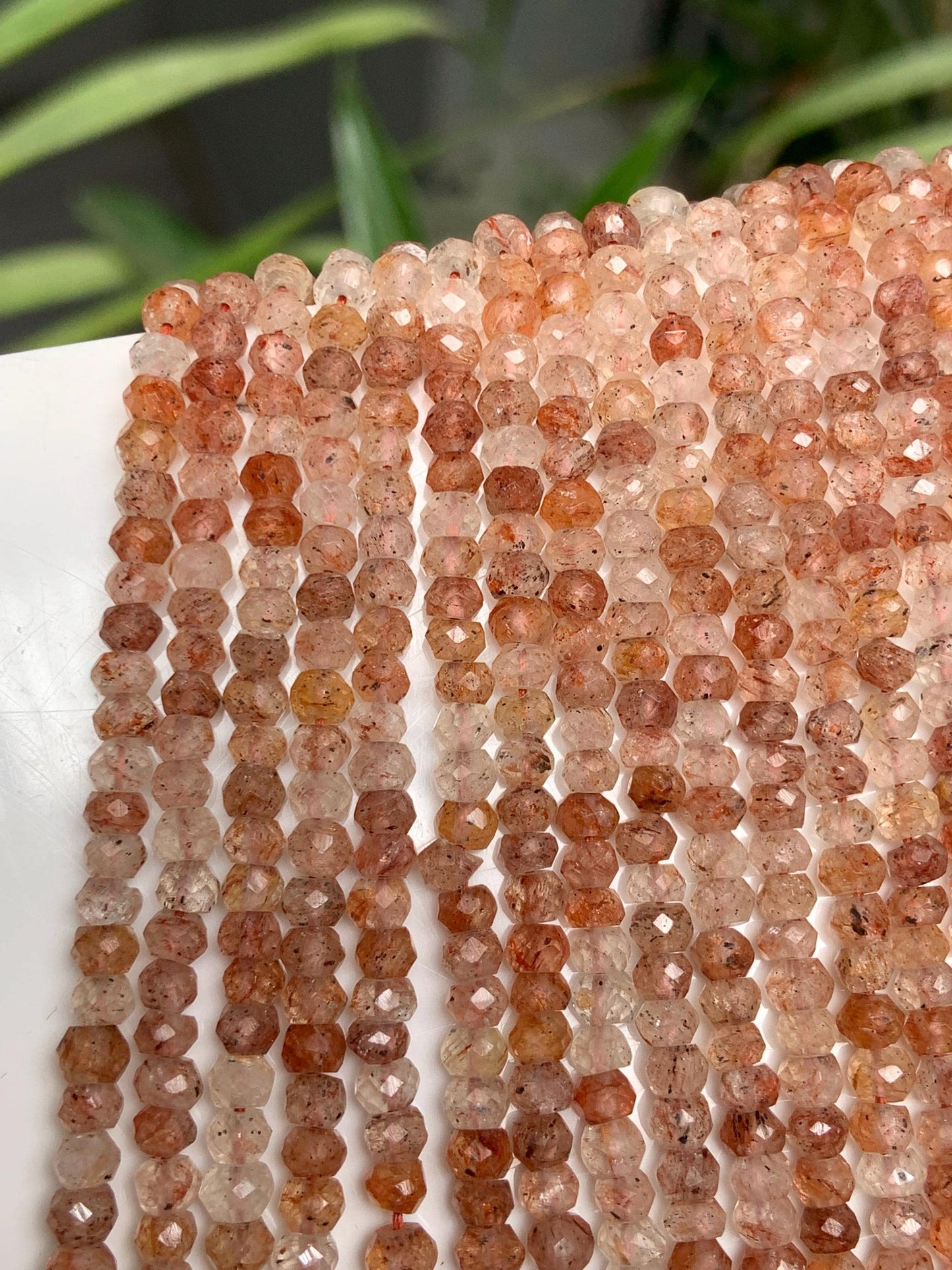 AAA Quality Natural Copper rutile faceted Beads 14" Inch Strand Copper Rutile Faceted Rondelle Shape Beads Briolette, Jewelry Making Beads