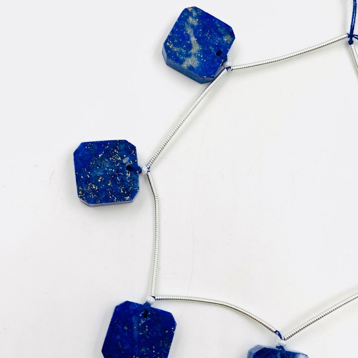 6 Pieces Natural Blue Lapis Lazuli Both side Flat Square Gemstone Size 14x5mm jewelry making Stone Drilled gemstone Gift Of Gemstone Jewelry