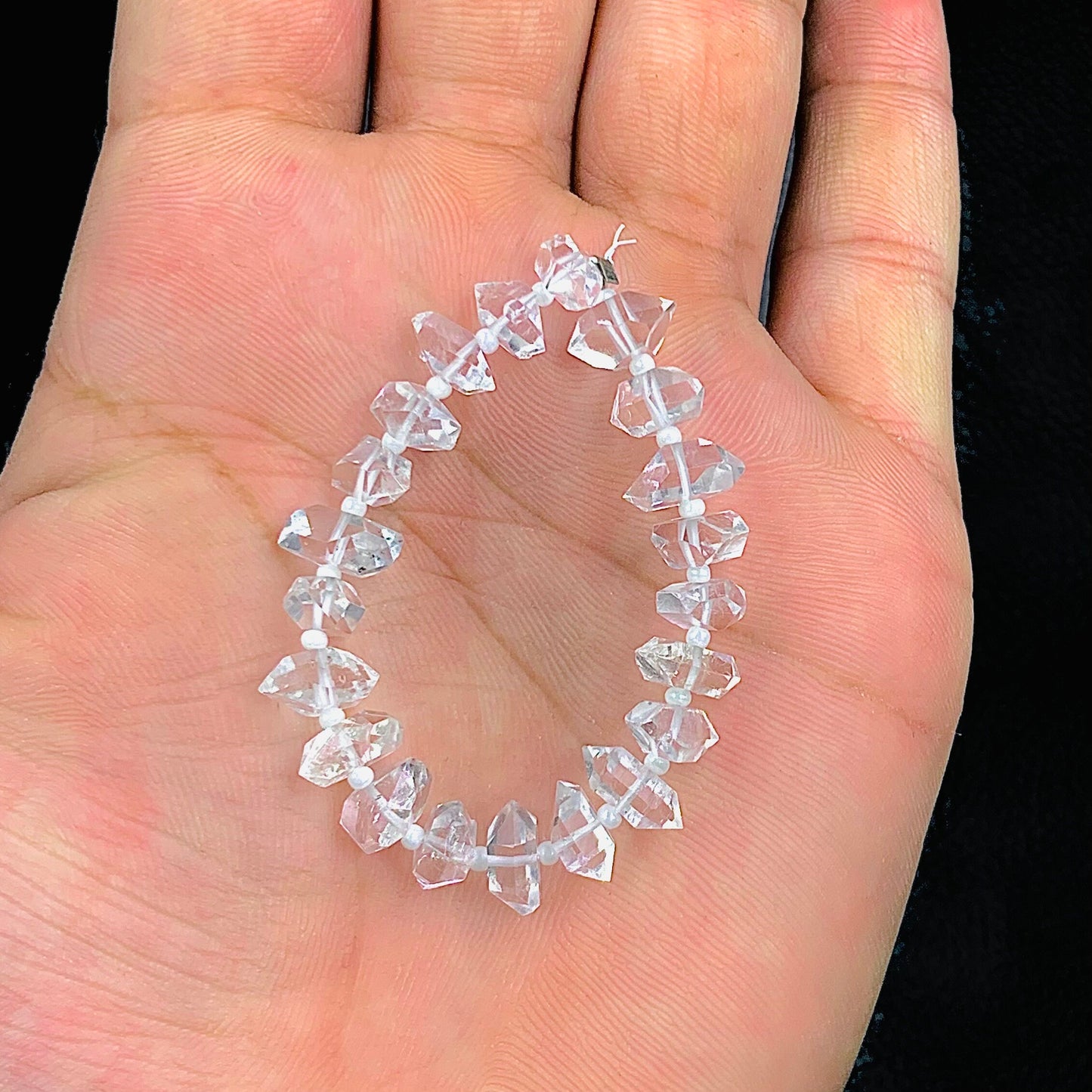 Clear White Herkimer Diamond Quartz Nuggets, Natural Double Terminated Clear Quartz Crystals- Small Herkimer Rough Stone SKU- BBI860