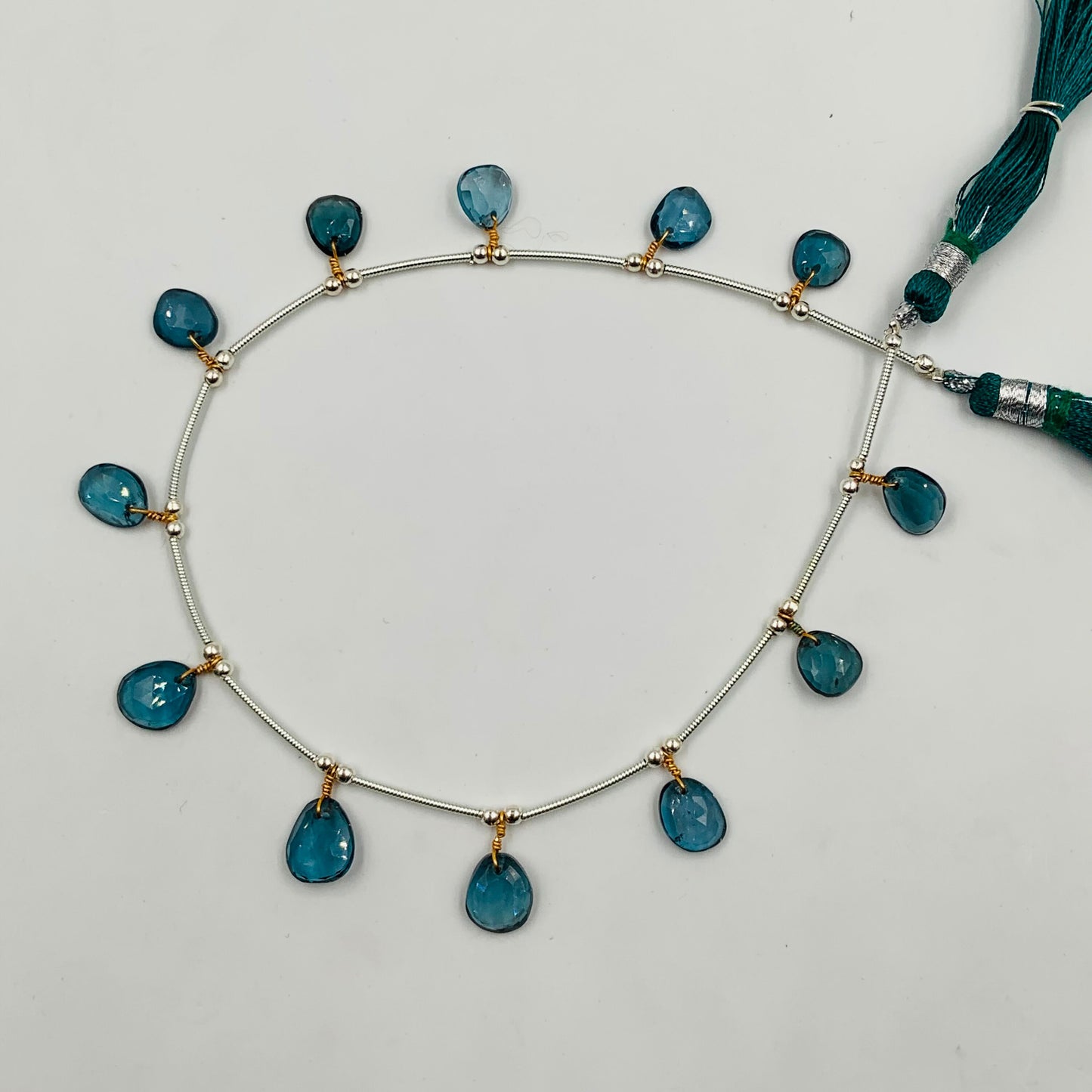 Natural Blue Kyanite Rose Cut Cabochons | Free Form Faceted Flat Back Gemstones