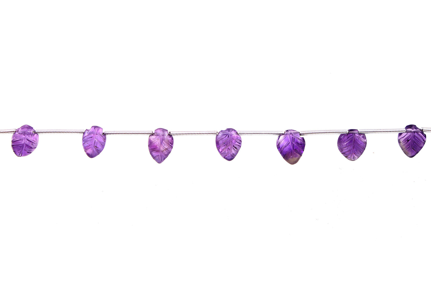Natural Amethyst Leaf Gemstone Beads