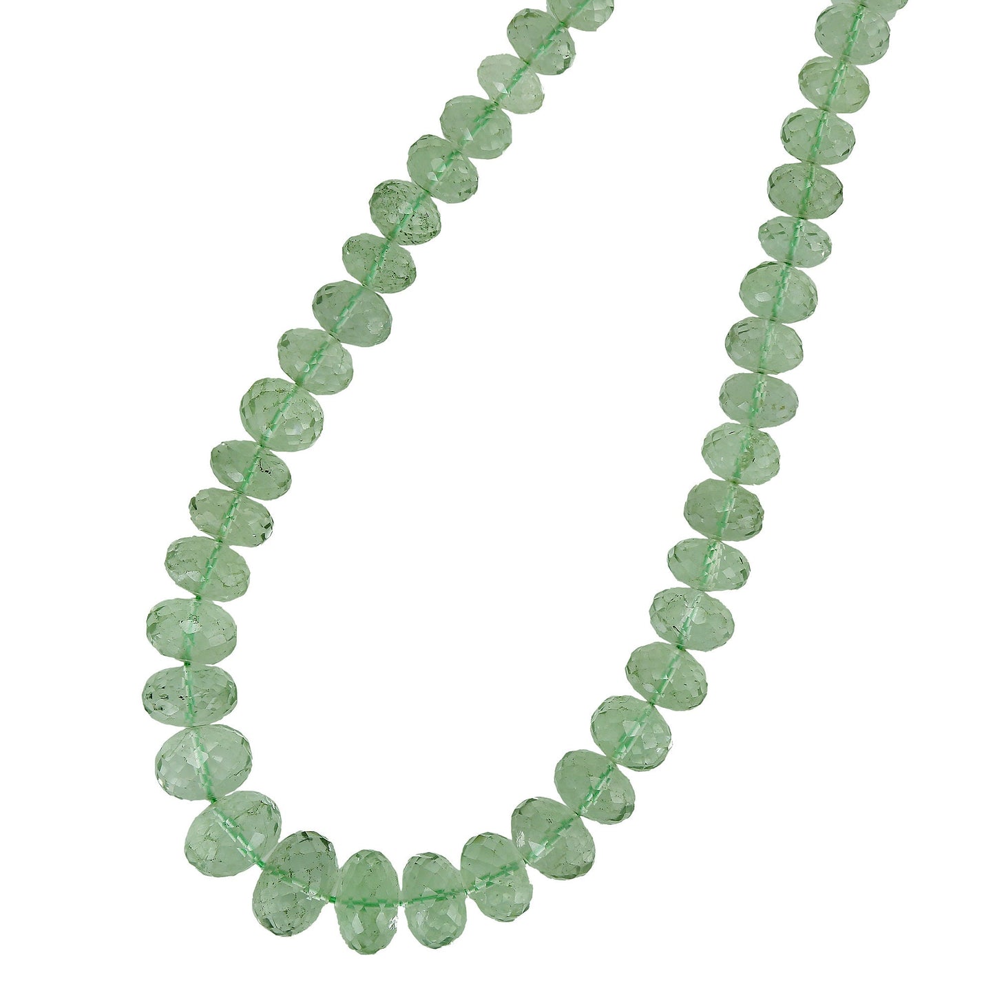 Green Amethyst Faceted Rondelle Gemstone Beads