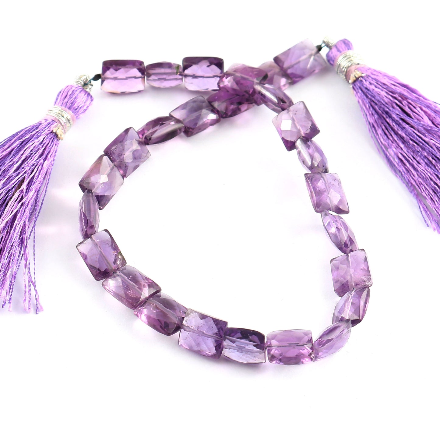Natural Amethyst Faceted Chicklet Beads 8" Strand