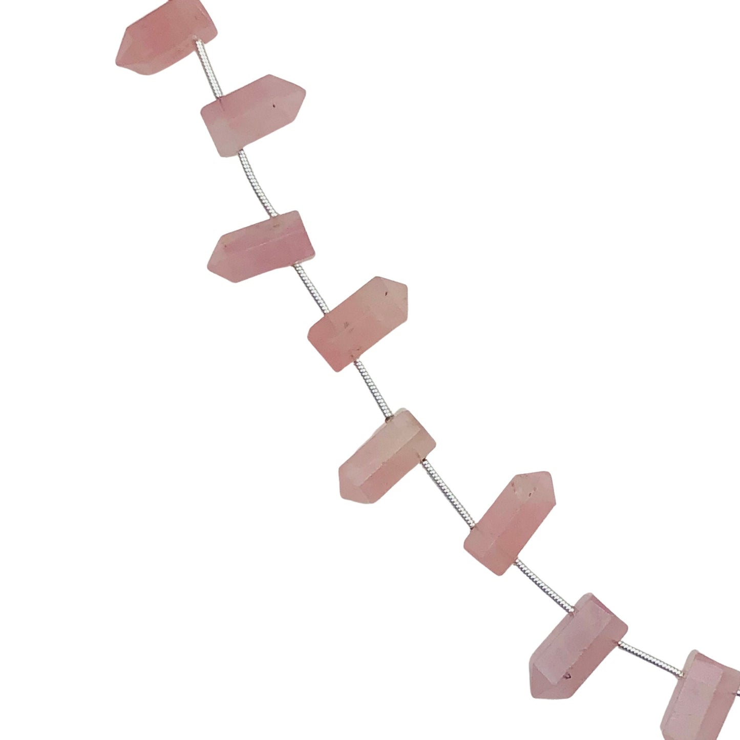 10 Pieces Natural Rose Quartz Faceted Pencil Shape Gemstone, Size 6x12mm, One Side Point Pencil Fancy Briolette, Handmade Gift Women Pendent