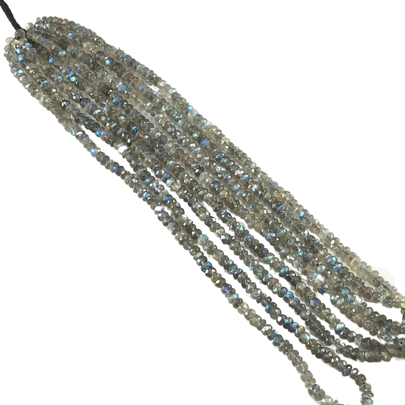 Natural Labradorite Rondelle Beads - AAA Faceted Gemstone, Blue Flash