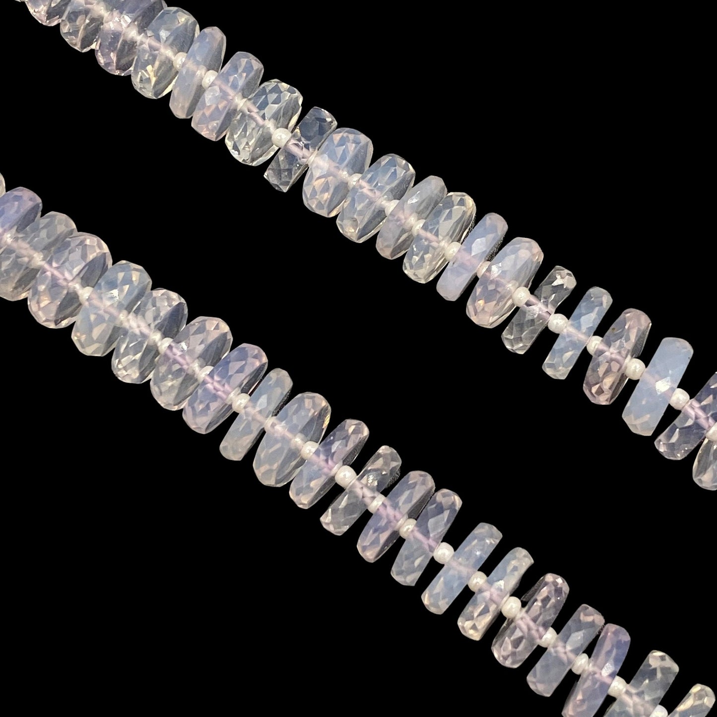 Natural Lavender quartz Tyre Shape Faceted Gemstone Beads Briolettes , Purple Blue Lavendar quartz Beads , 4mm To 5mm 16 inch, SKU- BBI551