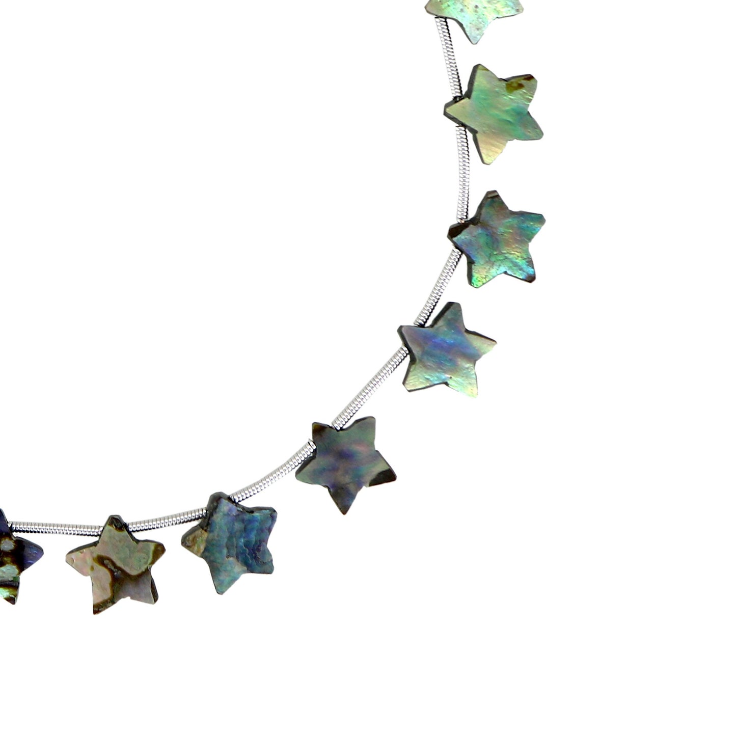 15 pcs Natural Abalone Shell Star Gemstone Beads, 10mm Carved multi color Star jewelry , star shape earrings , Gemstone Jewelry BBI142