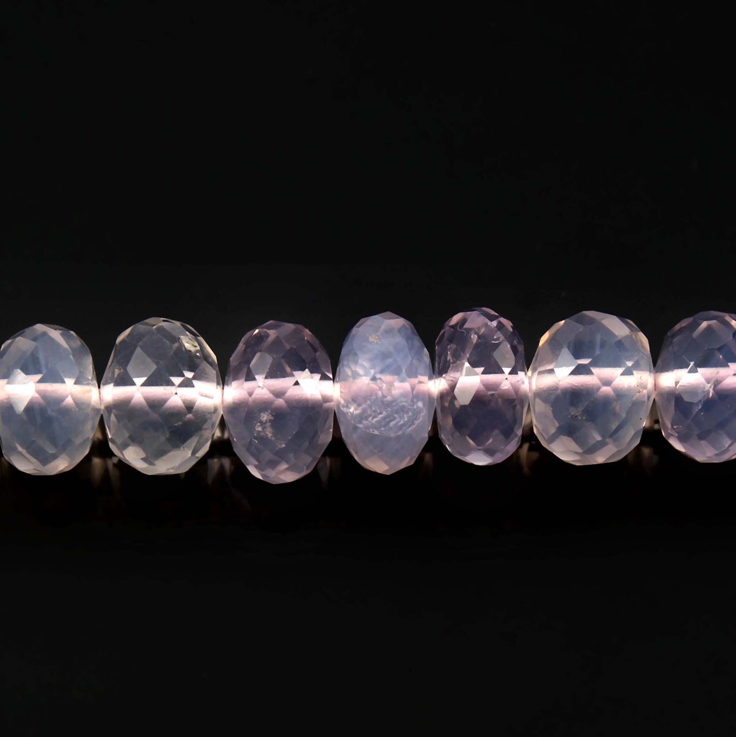 AAA+ Natural 8.5mm-9mm Purple Quartz Necklace, Rondelle Beaded Faceted Lavendra Quartz Gemstone Energy Necklace For Healing BBI662