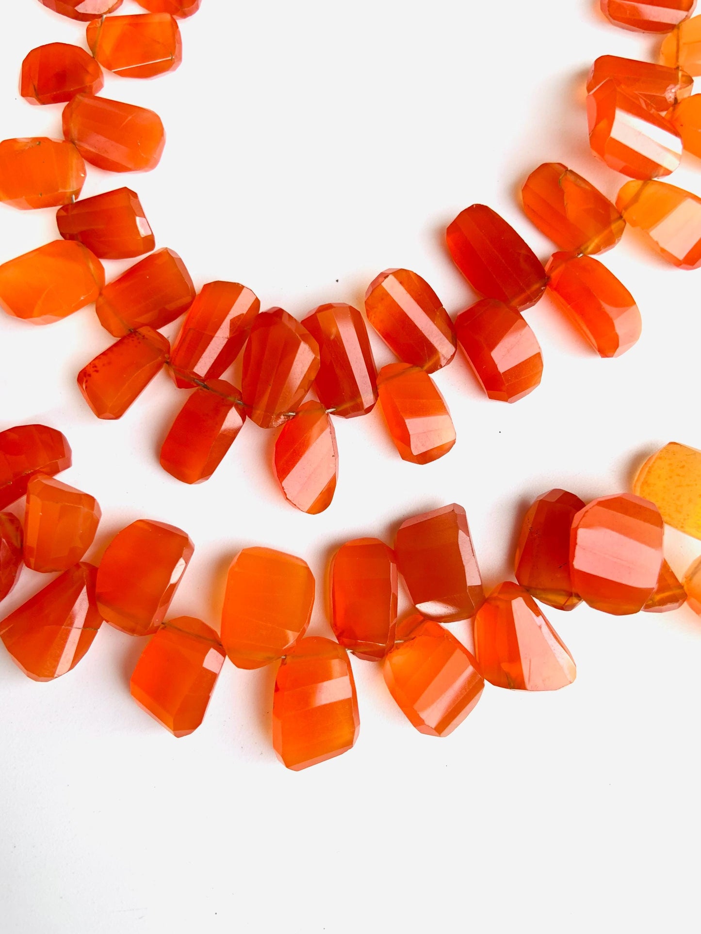 Faceted Carnelian Freeform Nugget Beads 11-14mm Side Drill Gemstone Beads
