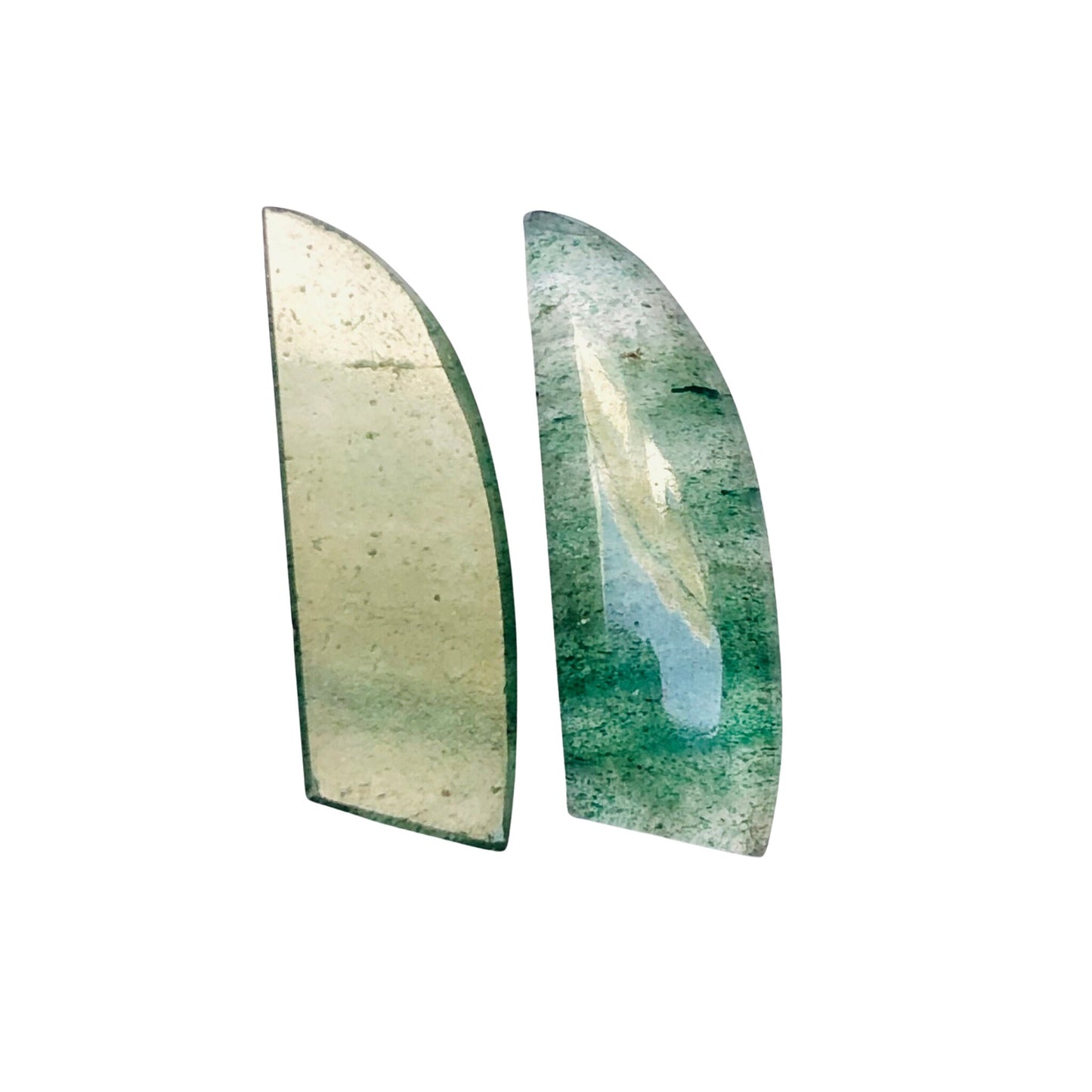 Natural Green Aventurine Smooth Long Fancy Cut Shape Gemstone, Matching Pair , Earring making, Jewelry gemstone, Size 10mm X 31mm