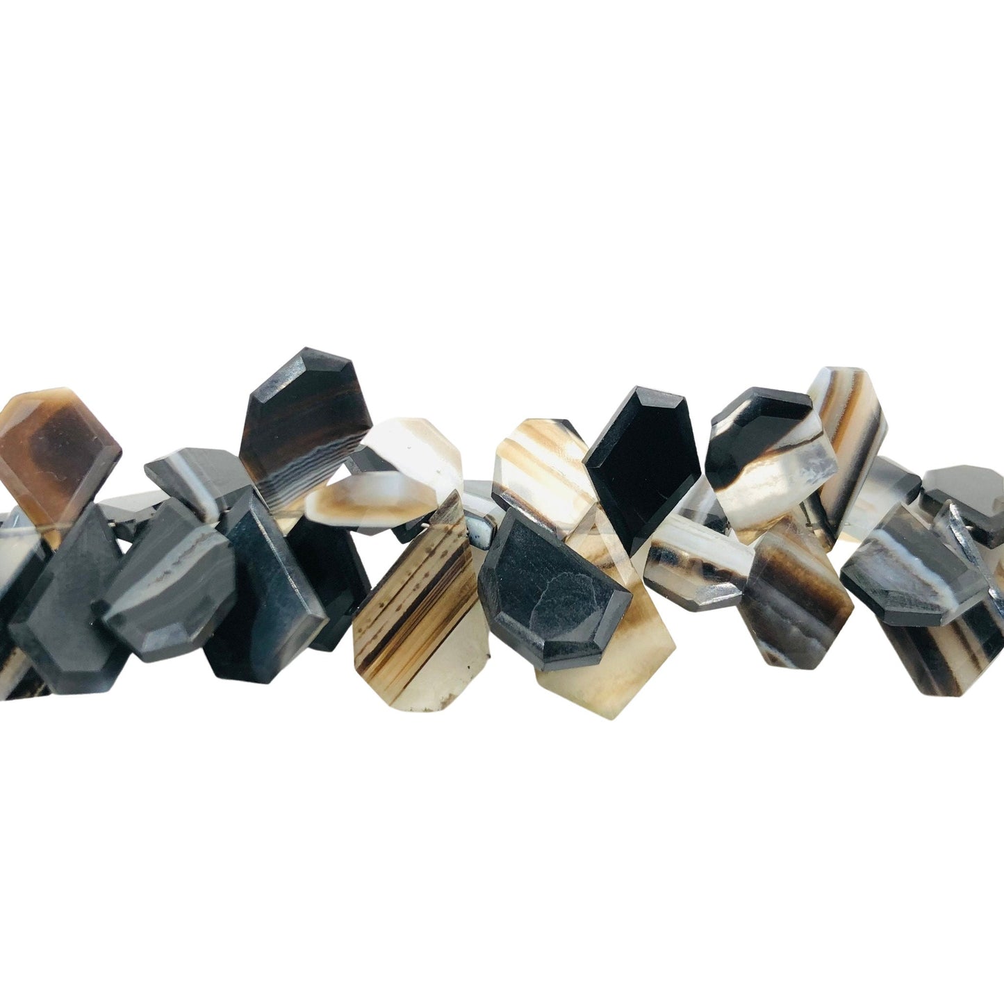 Natural Shaded Smoky Quartz Faceted Fancy Slices Cut Nugget Beads , Side Drilled, Genuine Shaded Smoky Quartz Gemstone Beads , SKU - BBI764