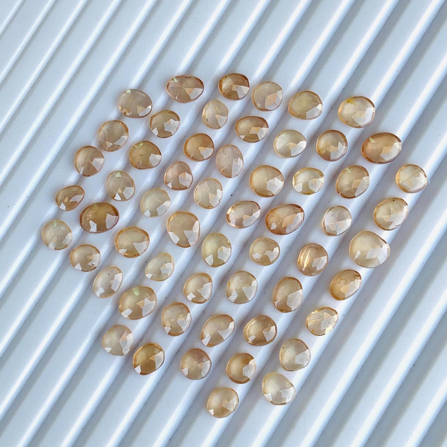 Natural Champagne Zircon Rose Cut Slices Cabochons, Faceted Rose Cut Flat Back Loose Gemstones, Champagne Brown Zircon Gemstone Slices Cut