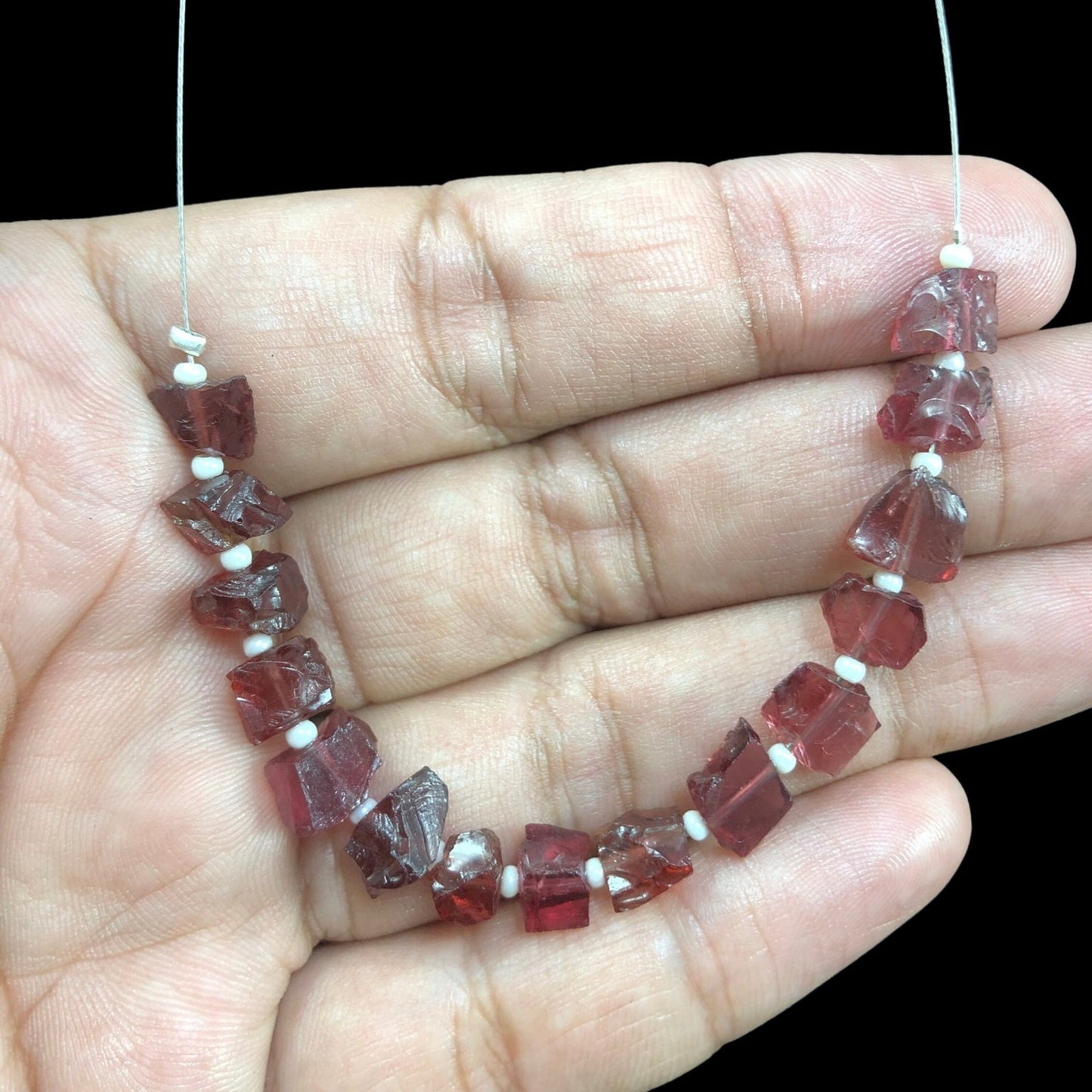 15 Pieces Natural Ruby Garnet Center drill Rough Cluster Raw Healing crystal stones,Rough Garnet raw For Jewelry Making Supplies SKU-BBI2091