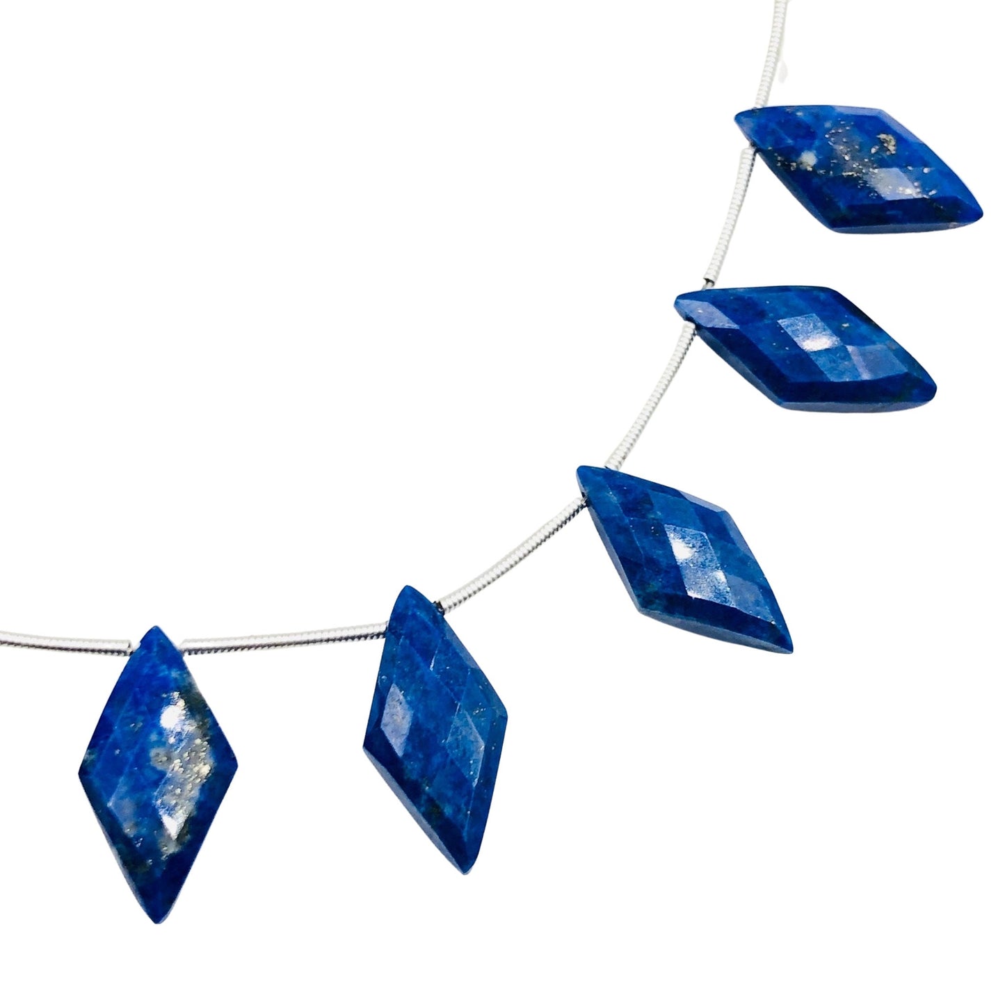 AAA Quality Natural Lapis Lazuli Gemstone, Faceted Rhombus Shape Briolette, Fancy Carved Kite Shape Briolette, Size 20mm X 11mm, SKU- BBI819