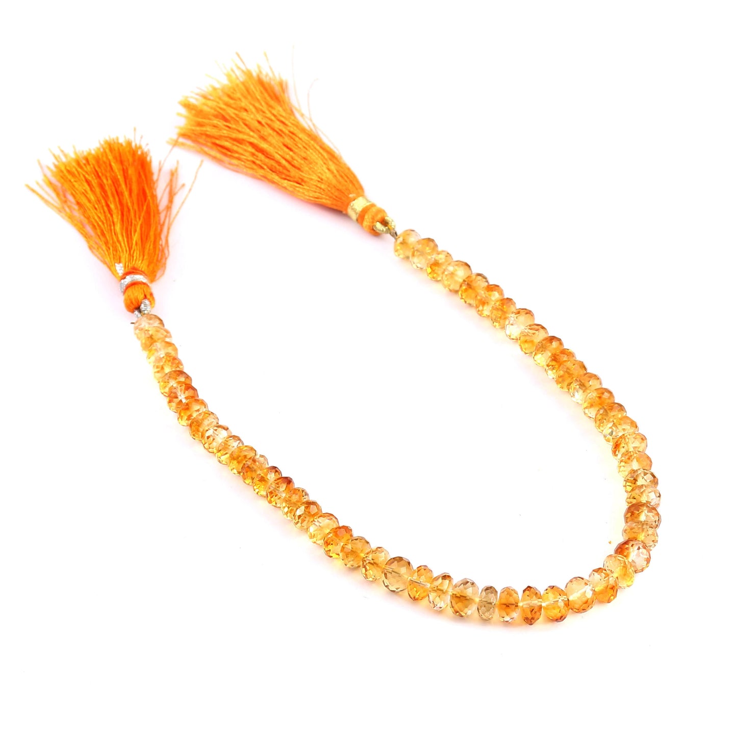 Natural Citrine Faceted Rondelle Beads 5–6mm | 8 Inch Strand Genuine Citrine Gemstone