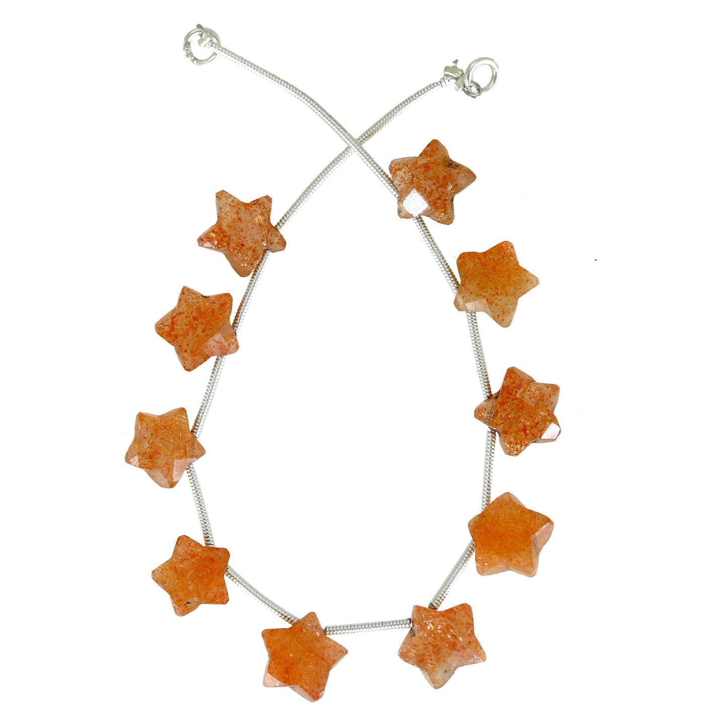 Faceted Star Sunstone Gemstone Beads, Jewelry Making (10 Pieces)