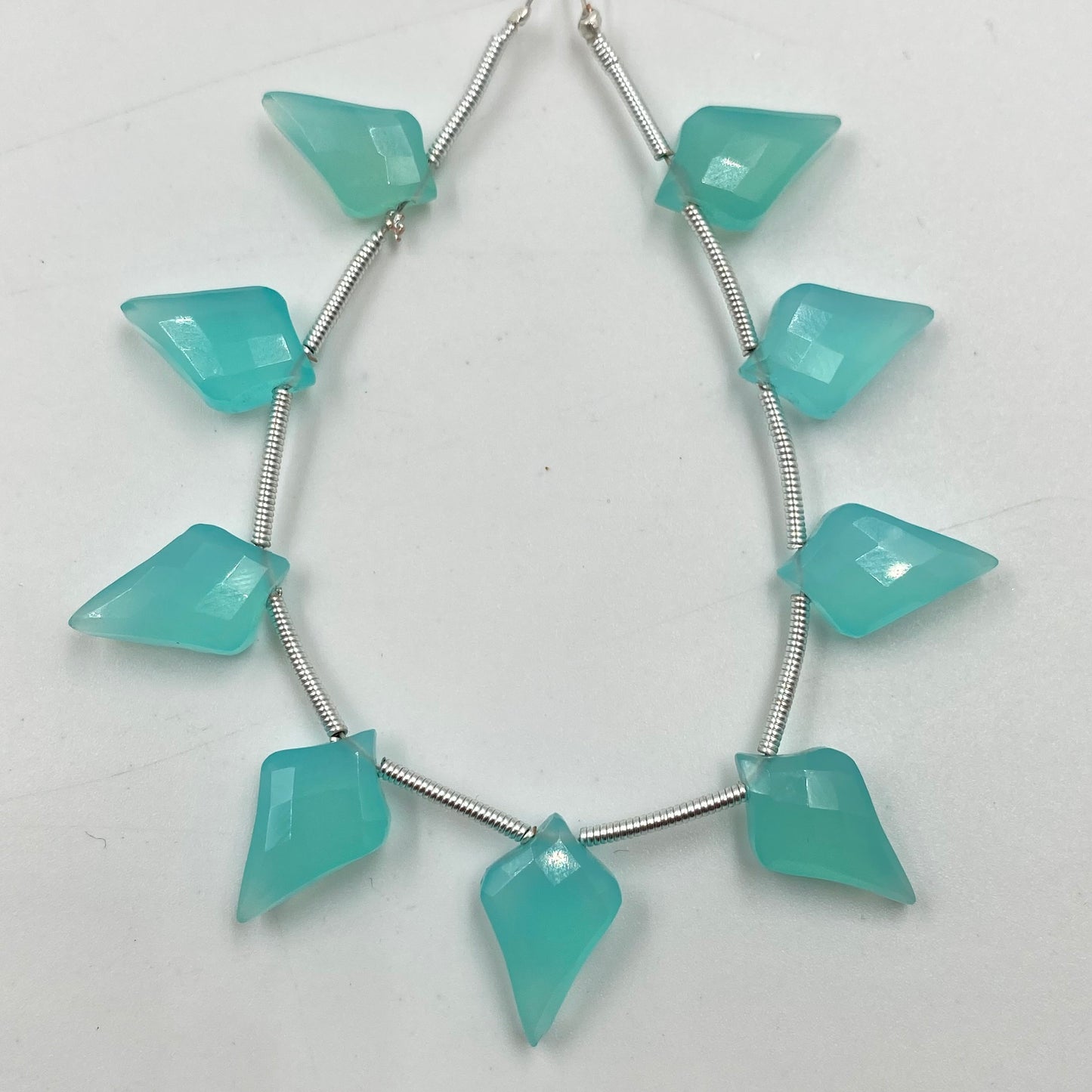 Quality 100% Natural Aqua Chalcedony Faceted Slanted Kite Shape Gemstone Beads,14x10mm Approx,Wholesale Chalcedony Gemstone,Jewelry Idea