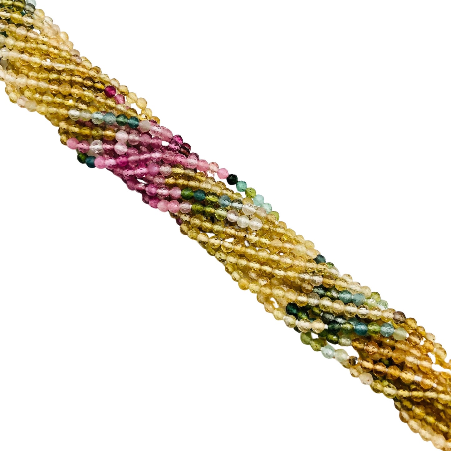 Multi-Color Tourmaline Rondelle Beads 2.5mm | Faceted Gemstone
