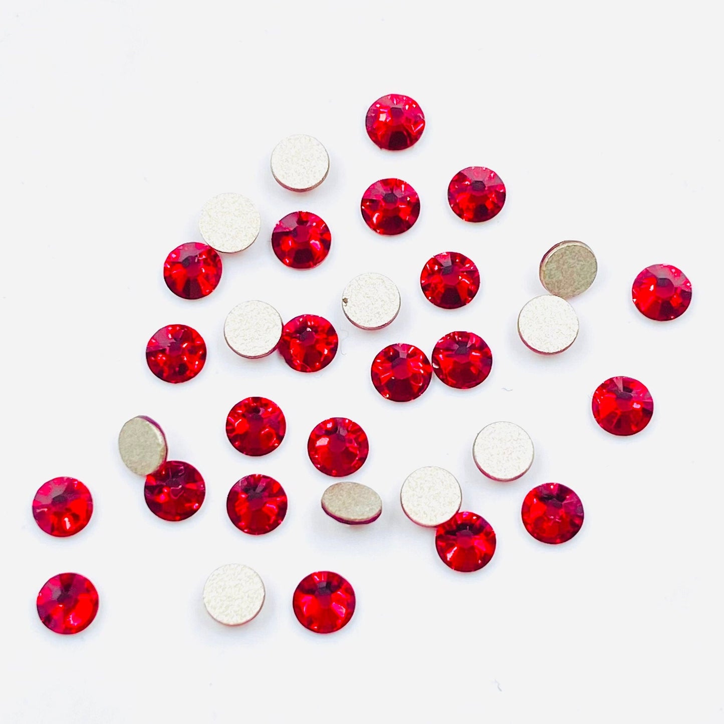 Premium Indian Siam Rhinestones Swarovski 2058, Crystal Flatback No-Hotfix Rhinestones (ss5, ss7, ss9) Nail Art Stone For Making Jewelry