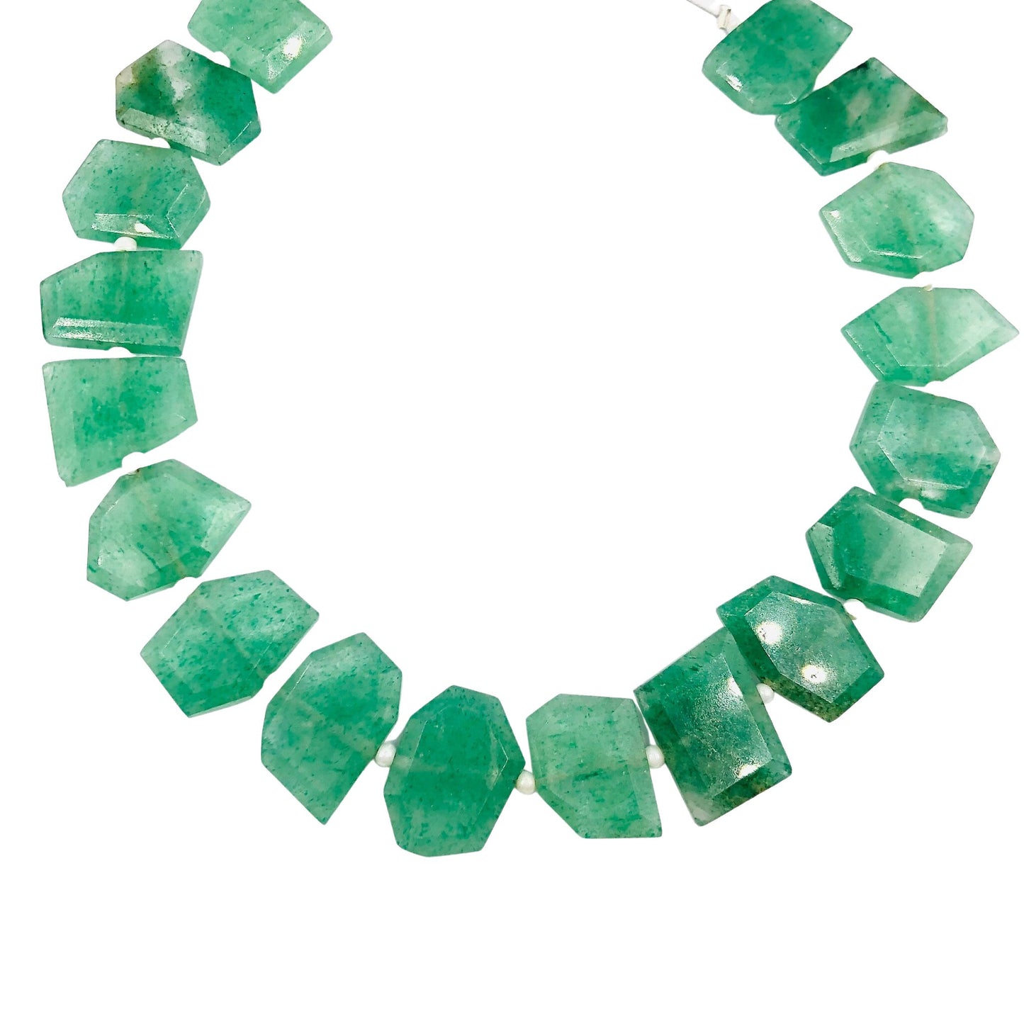 Natural Green Strawberry Fancy Shape Slice Gemstone Beads, Faceted Gemstone Briolette, Flat Chip beads, Size -9X11mm to 10X13mm