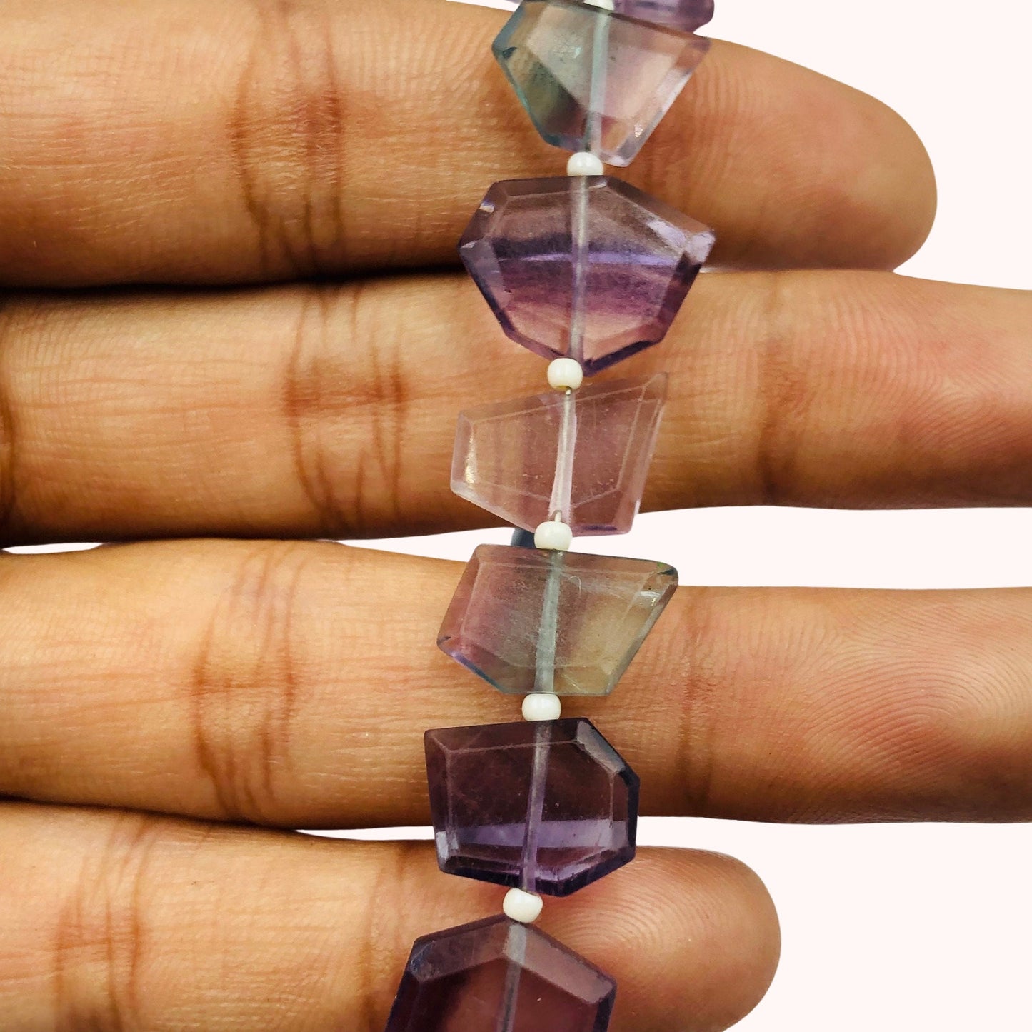Natural Multi Fluorite Fancy Shape Slice Gemstone Beads, Faceted Gemstone Briolette, Flat Chip beads, Jewelry making Beads, SKU - BBI1006