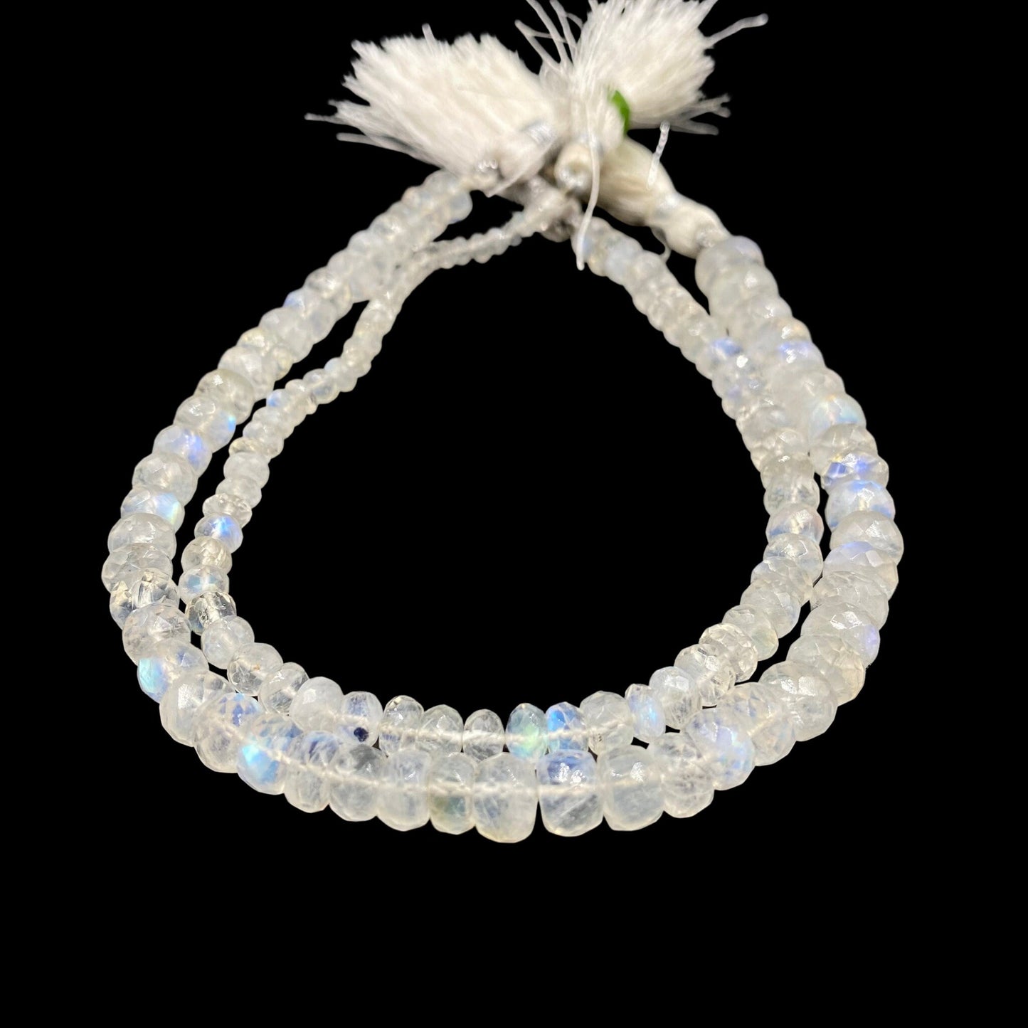 1 st. Natural White Rainbow Moonstone Faceted Rondelle Beads, Semi Precious Gemstone Beads For Women Jewelry, Faceted Round Beads, BBI584