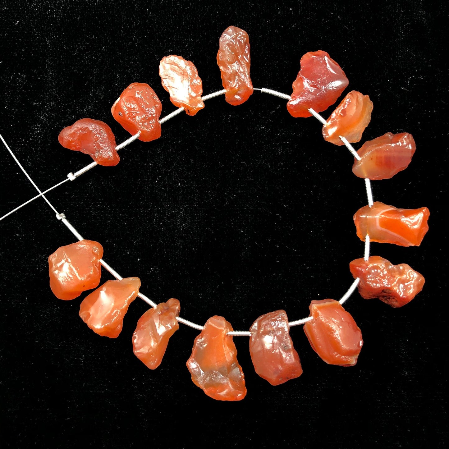 Natural Carnelian Raw Cluster Stones 15 Pieces Face Drill Gemstones for Jewelry Making