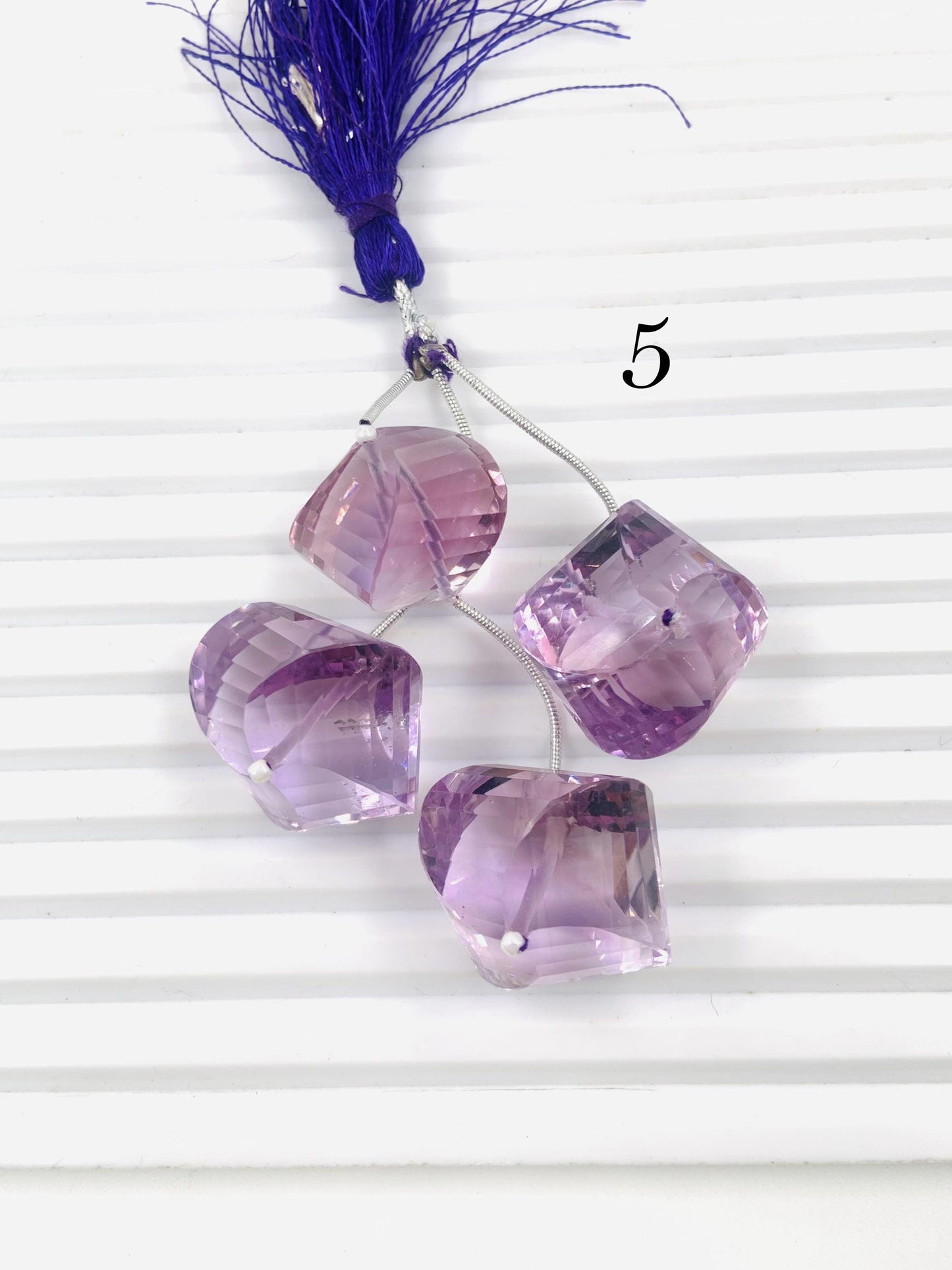 Pair of pink amethyst Faceted Twisted drop shape gemstone beads Amethyst twisted for jewelry making center drilled Drop beads gift for her
