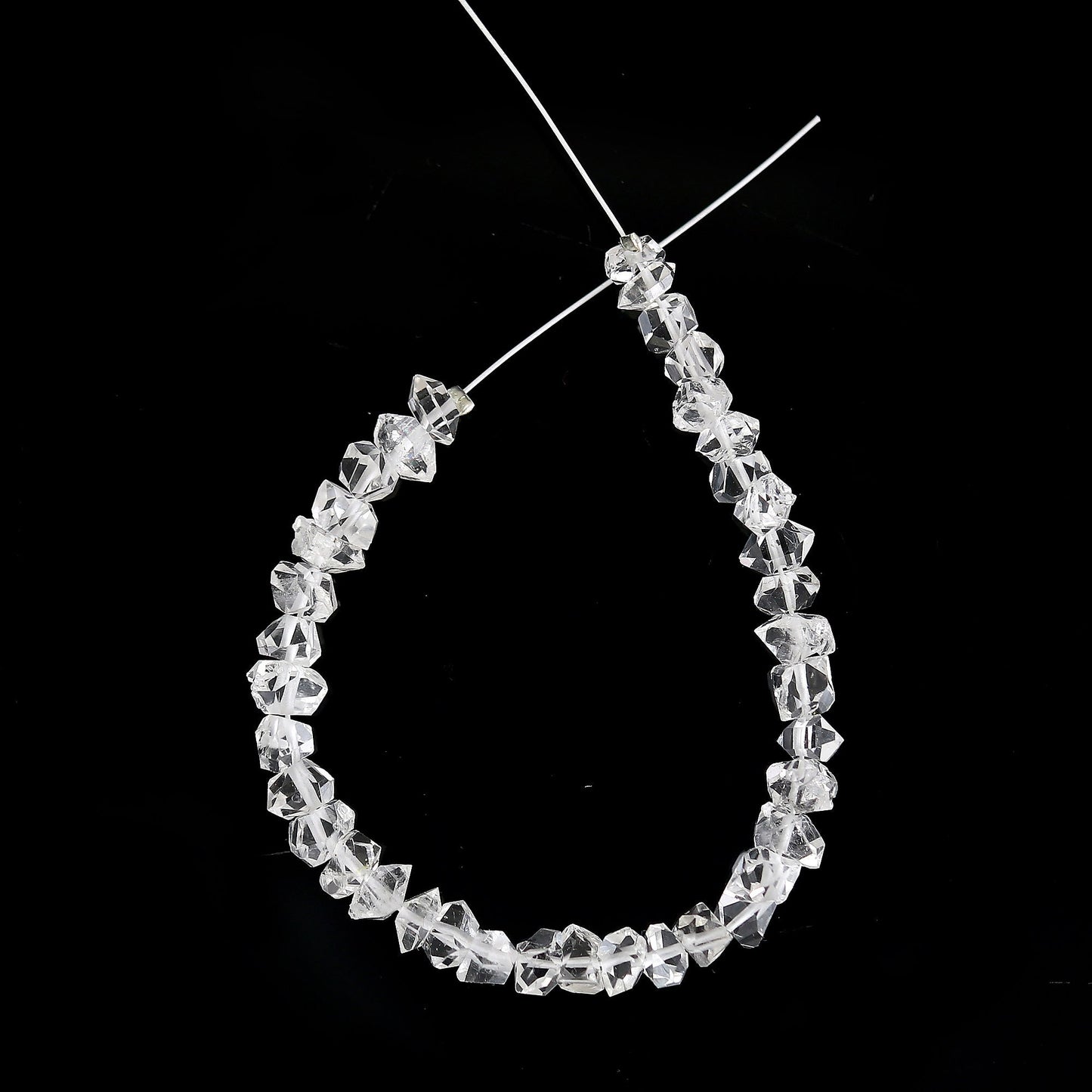 Clear White Herkimer Diamond Quartz Nuggets, 6-7mm Natural Double Terminated Clear Quartz Crystals- Small Herkimer Rough Stone SKU- BBI860