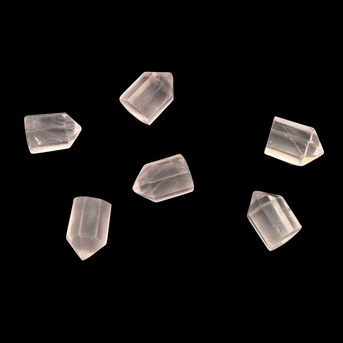 6 pieces Natural Rose Quartz , Single Point Facetted Pencil Shape Beads Drilled Gemstone High Polish Stone Size 5mmx7mm Handmade Of Pendant