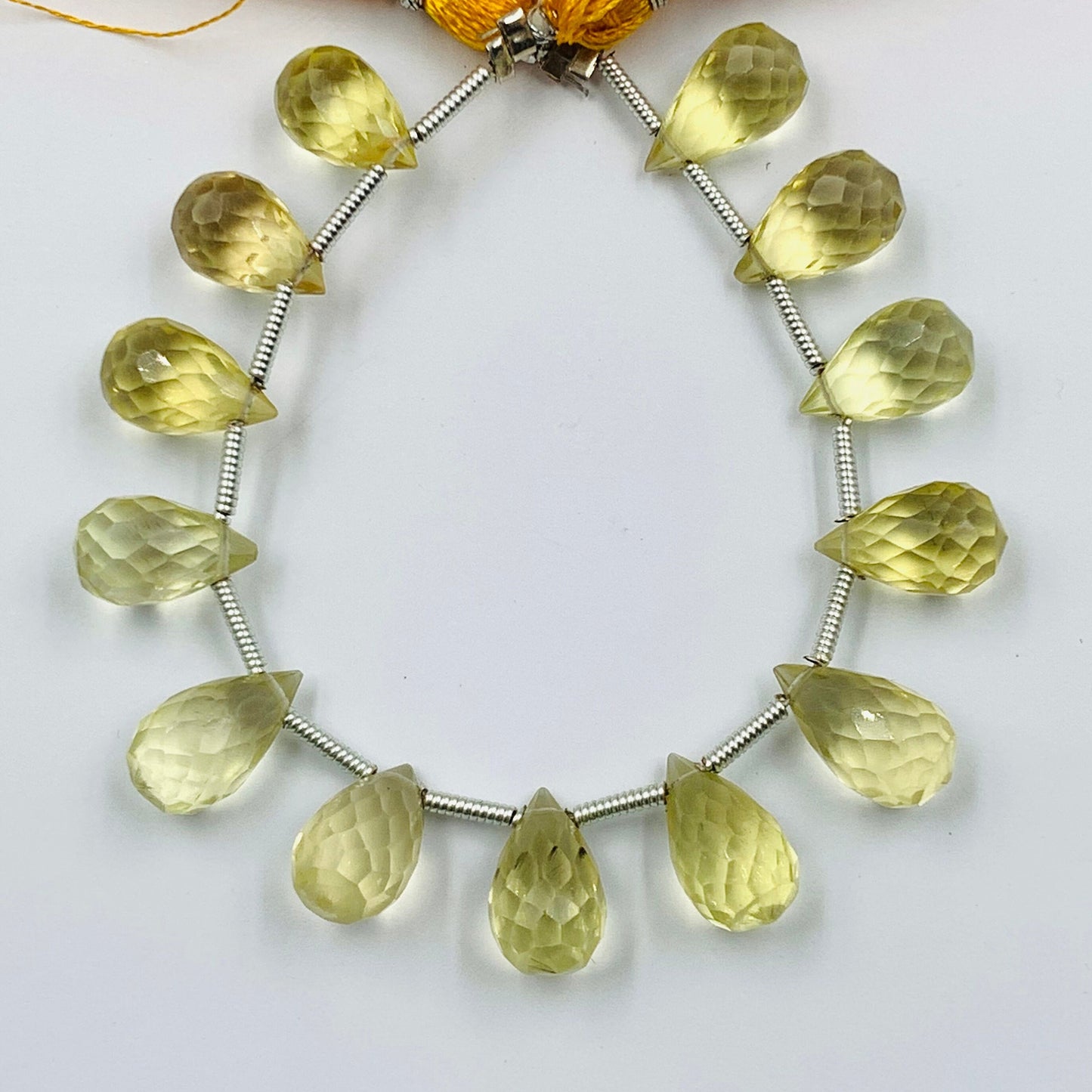 4 Inches Natural Lemon Quartz Buds Briolette Beads Lemon Quartz Gemstone Faceted Flower Buds Size 5X9mm To 6X10mm Lemon Drops jewelry making