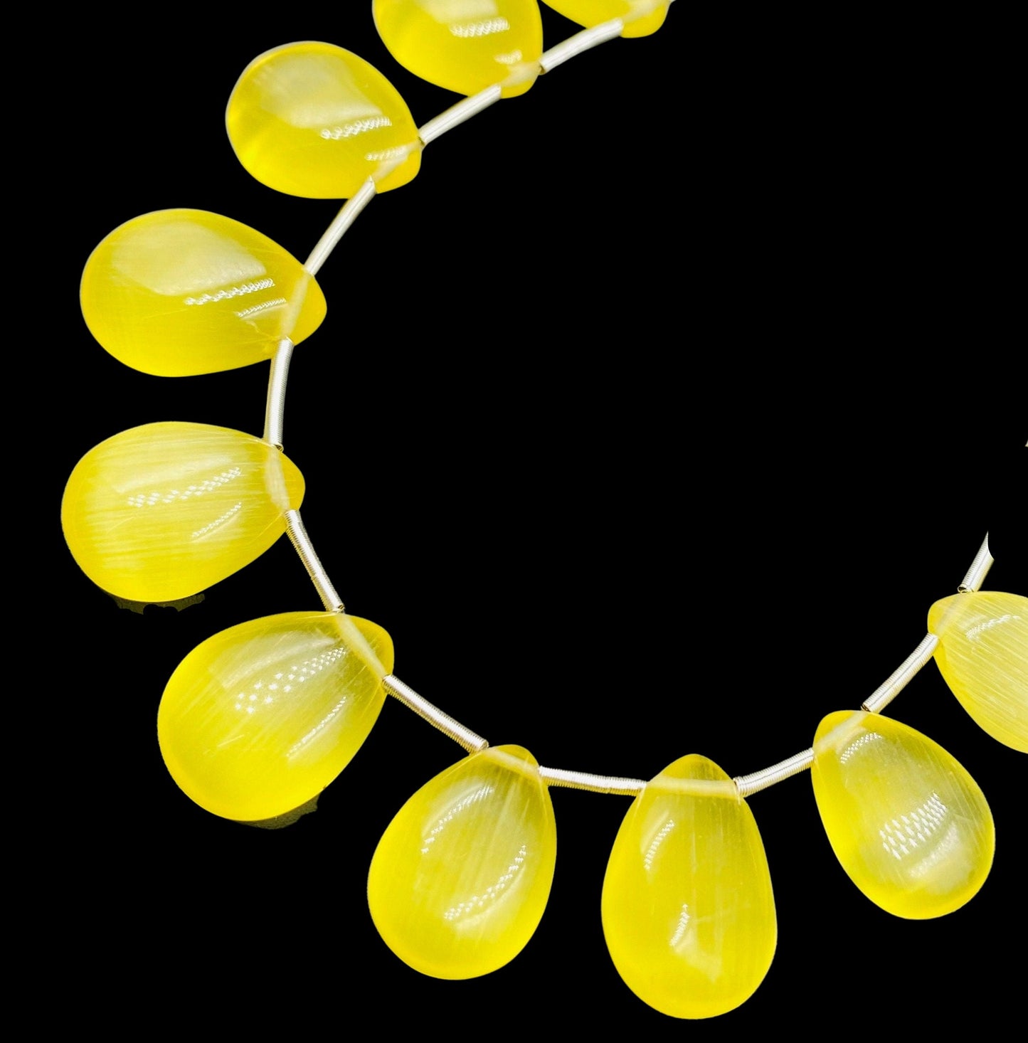 Monalisa Yellow Smooth Pear Shape Gemstone Briolette, Side Drilled Pieces, Teardrop Shape Strand, Monalisa Jewelry Making, SKU-BBI725