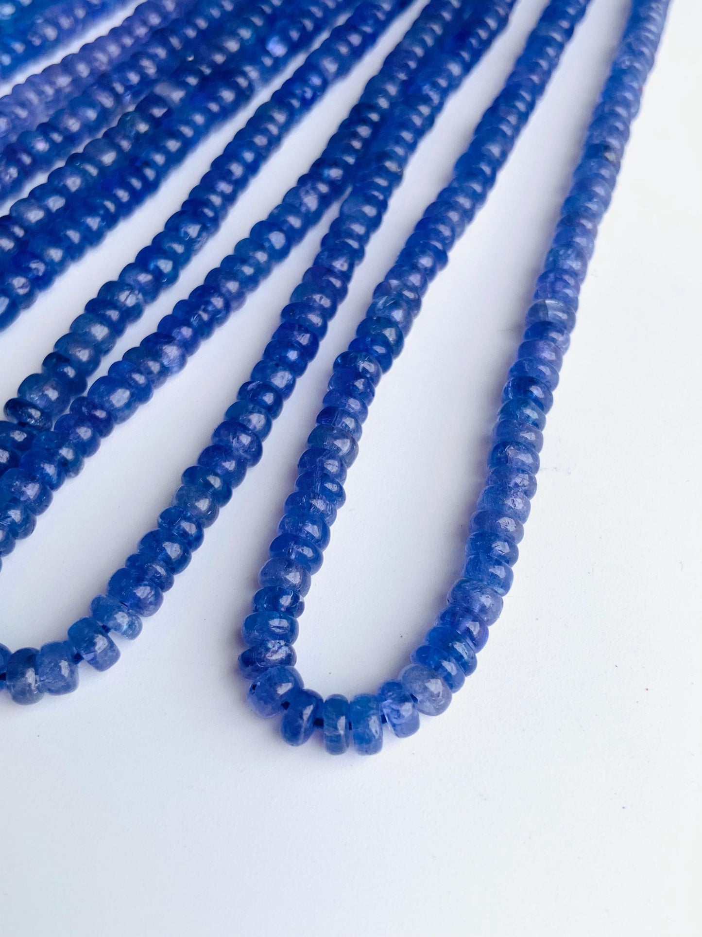 AAA Quality 16 Inch Natural Tanzanite Smooth Rondelle Beads | Jewelry Making