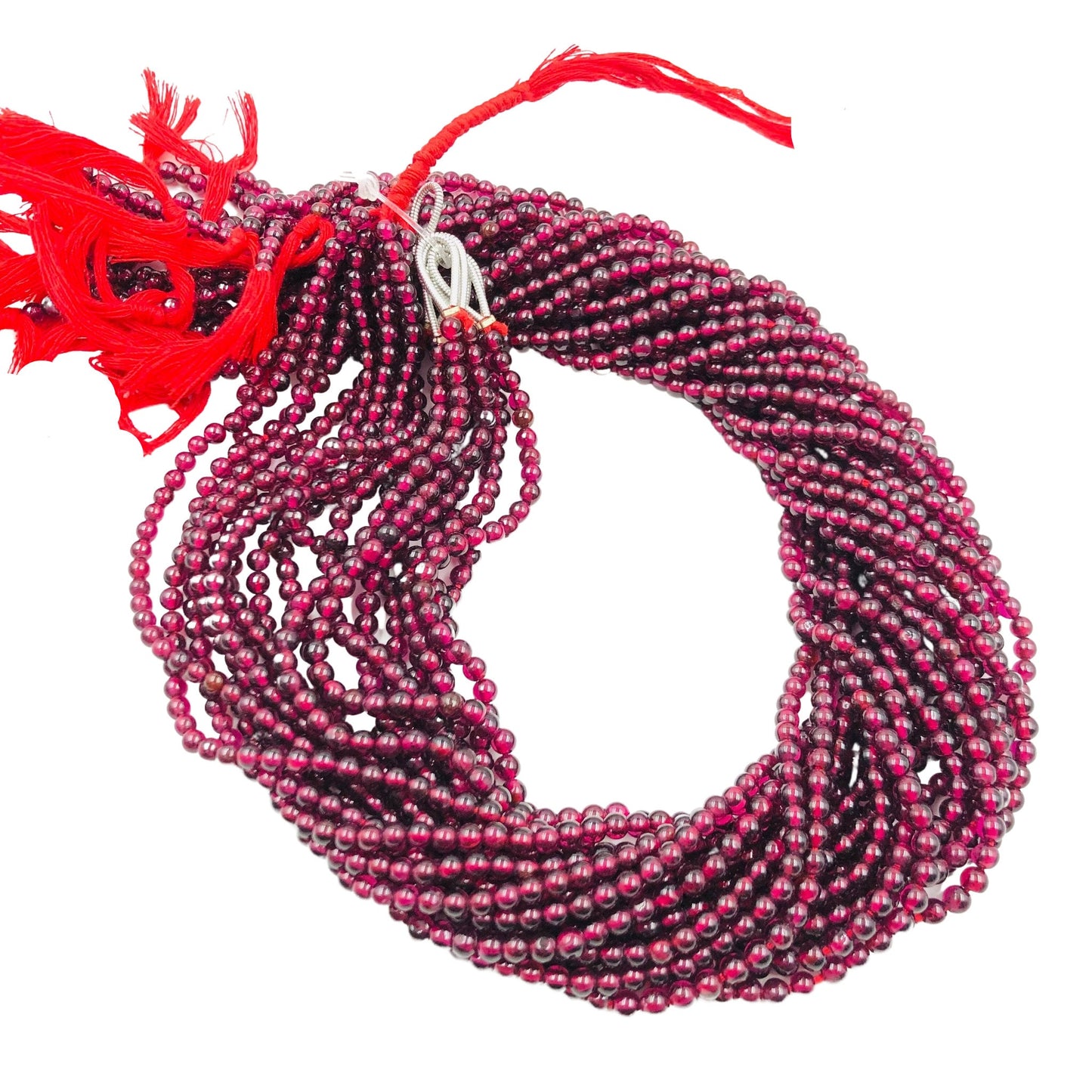 AAA Quality Natural Red Garnet Round Gemstone Beads , Smooth Round Balls Beads , Strand 13 inch , Size 3mm , Red Garnet ! SKU - BBI511