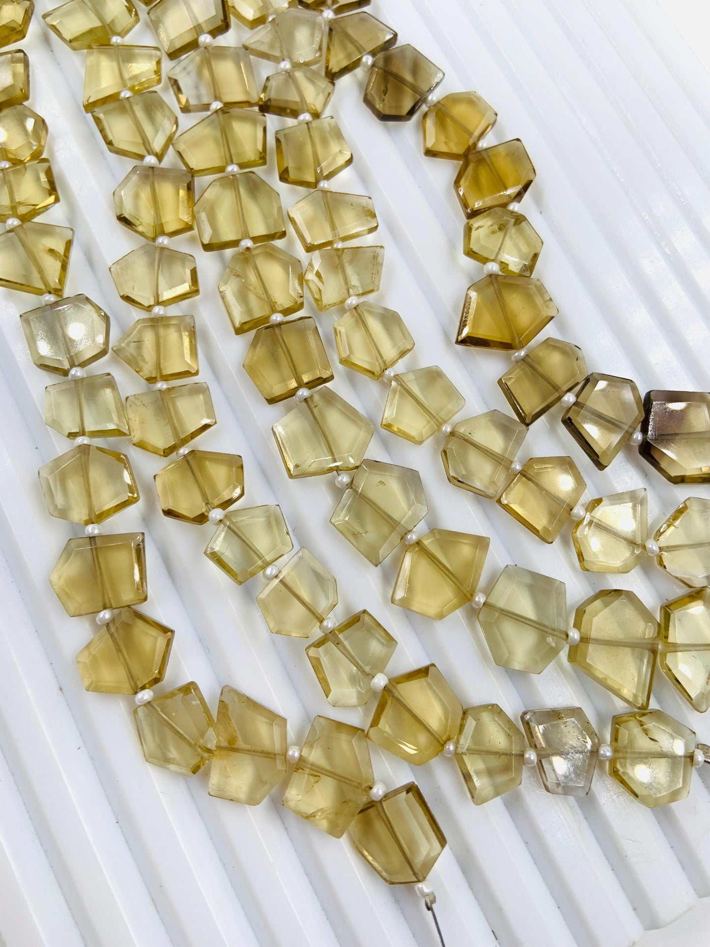 Natural Bear Quartz Fancy Shape Slice Gemstone Beads, Faceted Gemstone Briolette, Flat Chip beads, Size -9X11mm to 10X13mm BBI1003