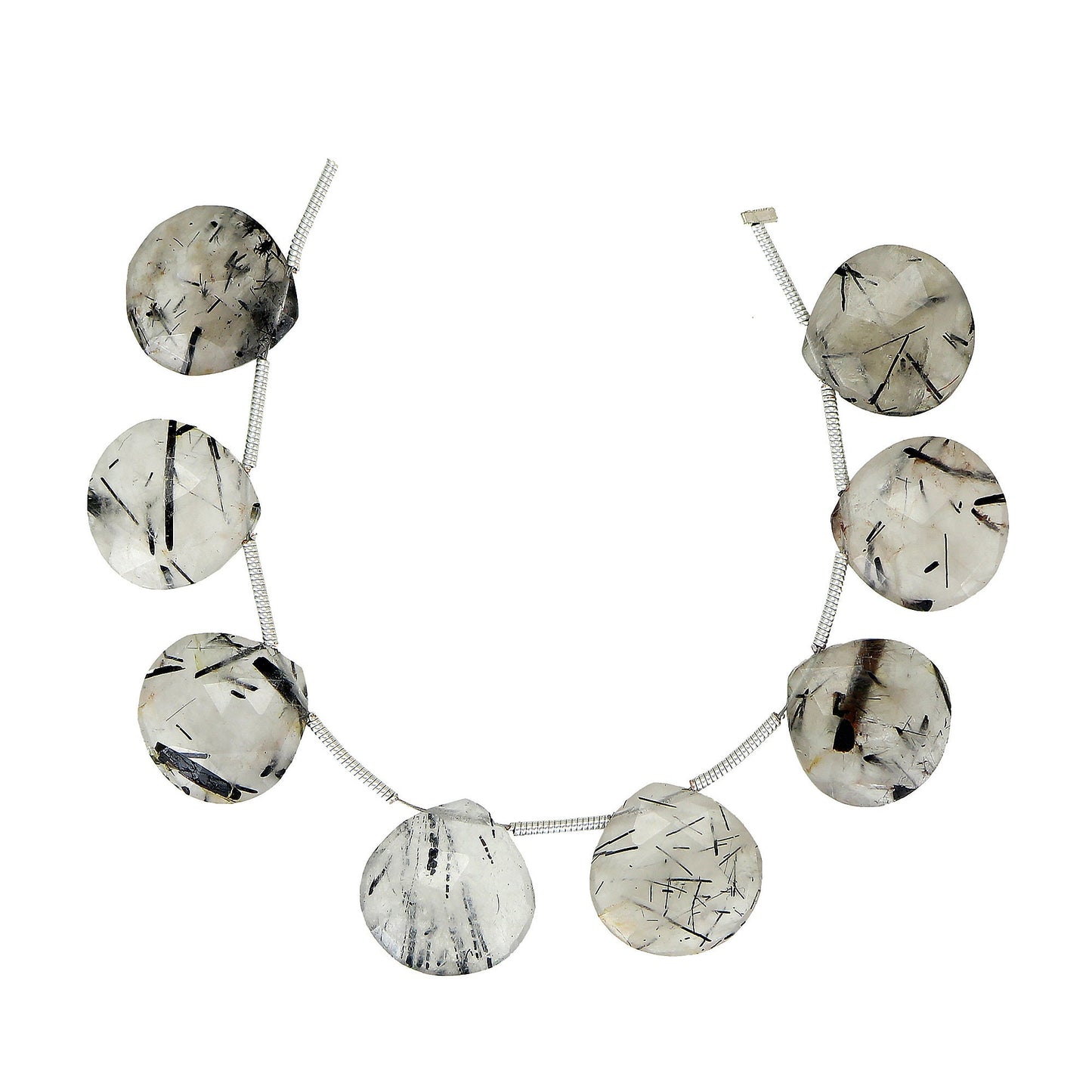 14mm Natural Teardrop Black Black Rutile Gemstone Beads Necklace Gift For Her, Faceted Black Rutile Necklace, A Precious Gift For Her BBI906