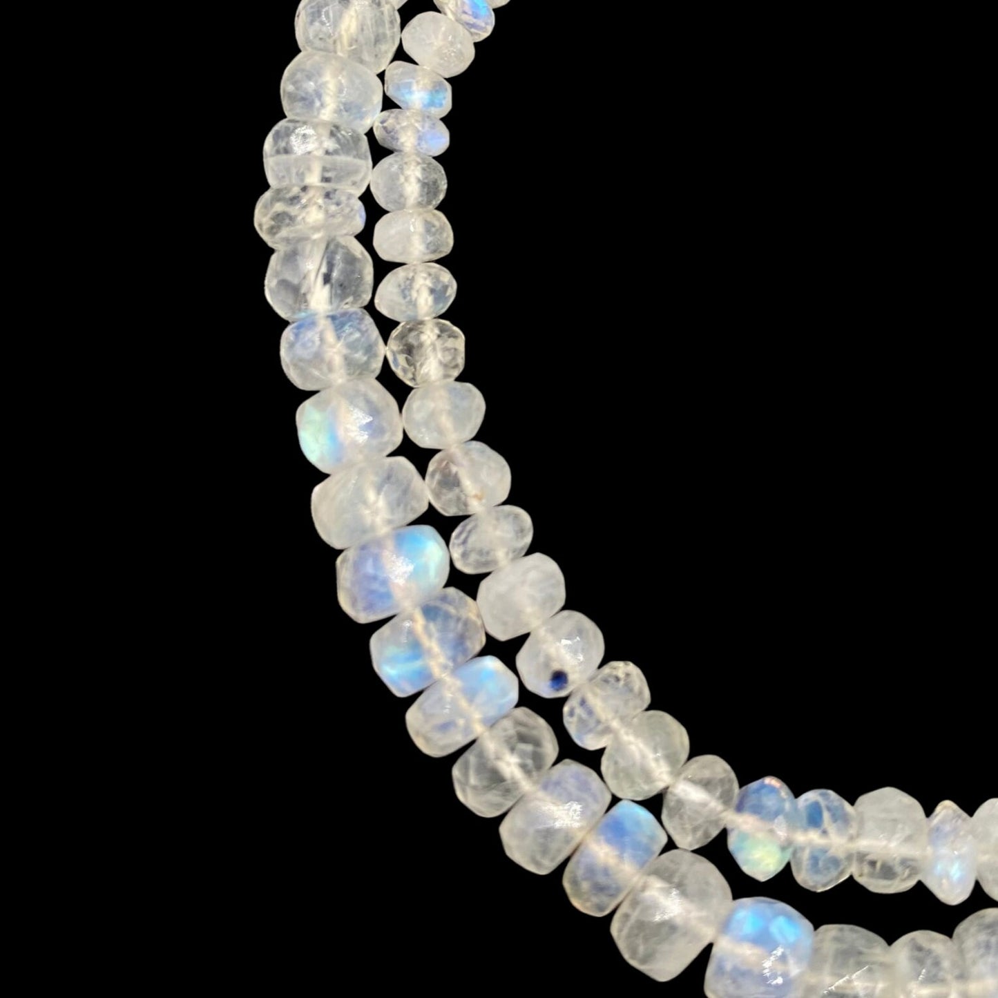 1 st. Natural White Rainbow Moonstone Faceted Rondelle Beads, Semi Precious Gemstone Beads For Women Jewelry, Faceted Round Beads, BBI584