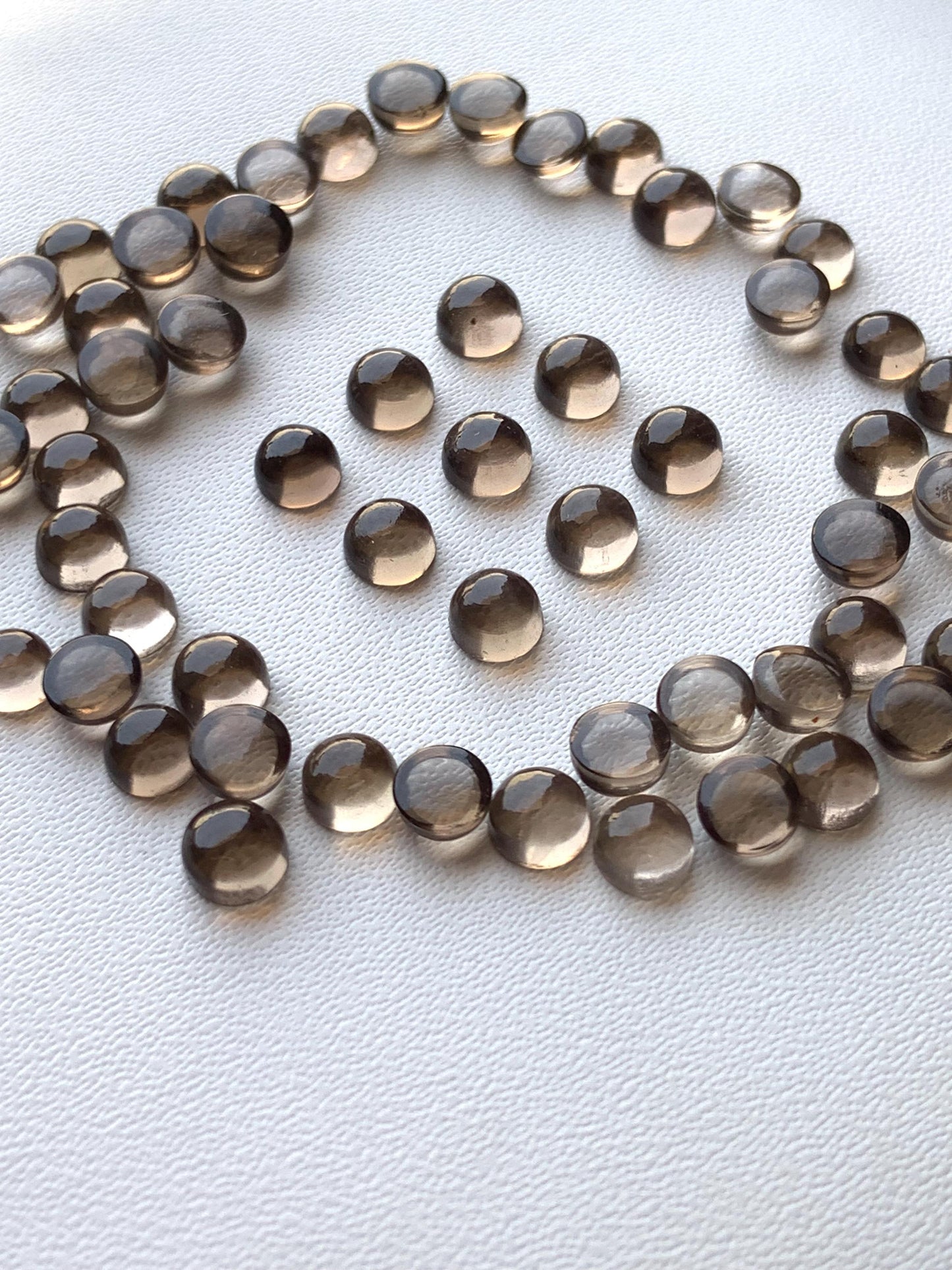 Natural Smoky Quartz Smooth Round Gemstone Cabochon, CALIBRATED Loose Stone Cab, Round Jewelry Making Cabochons Semi Precious Cabochons