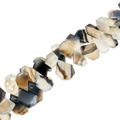 Natural Shaded Smoky Quartz Faceted Fancy Slices Cut Nugget Beads , Side Drilled, Genuine Shaded Smoky Quartz Gemstone Beads , SKU - BBI763