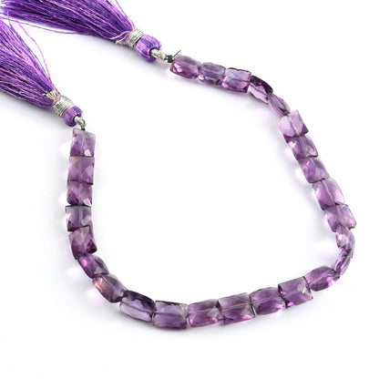 Natural Amethyst Faceted Chicklet Beads 8" Strand