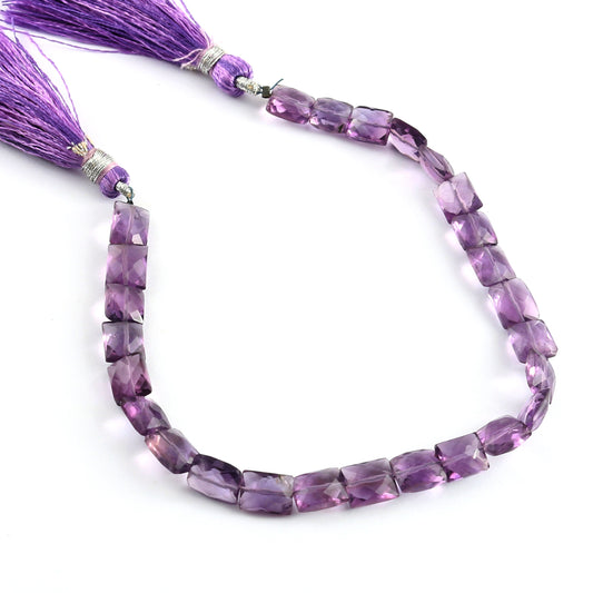 Natural Amethyst Faceted Chicklet Beads 8" Strand