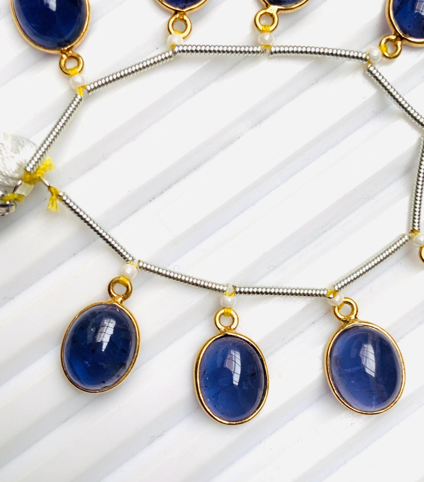 Natural Iolite Oval Cabochons – 10pcs 8x10mm Jewelry Beads